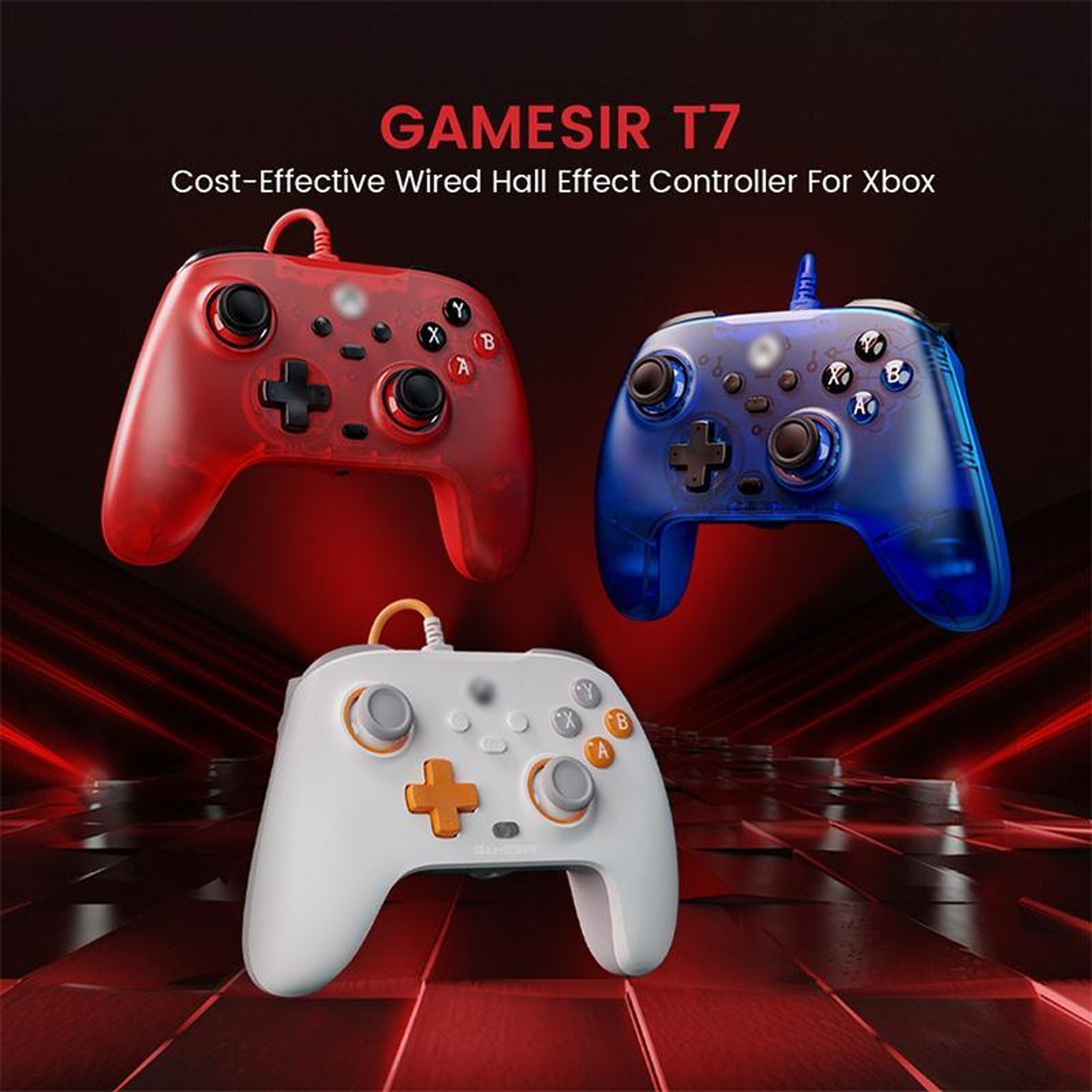 GameSir T7 Wired Xbox Controller With Hall Effect Joysticks For PC Steam And Xbox Series X S Red 1