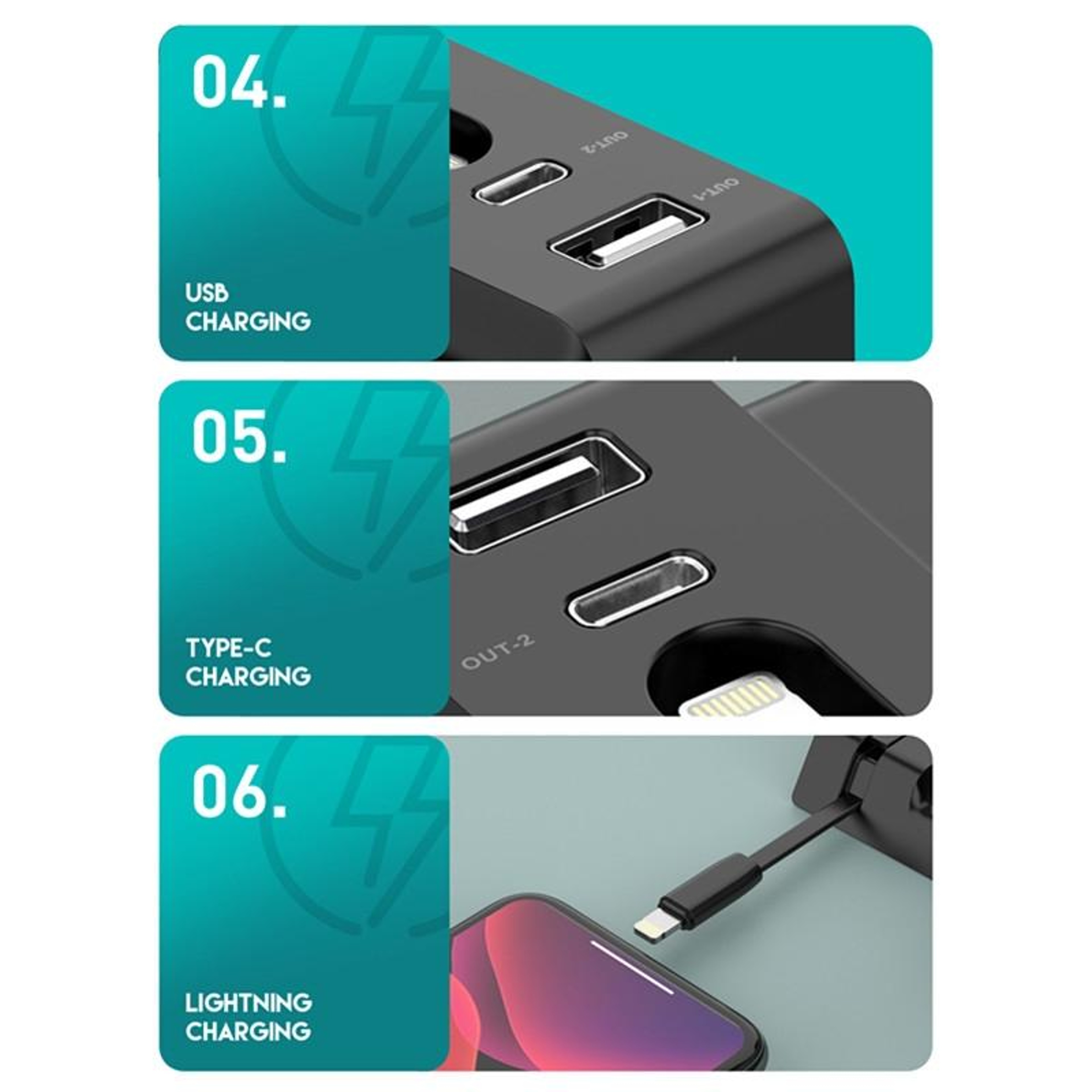 D2 6 in 1 Wireless Charging Station 15W Fast Wireless Charger Stand for Phone Watch and Earbuds – view 6