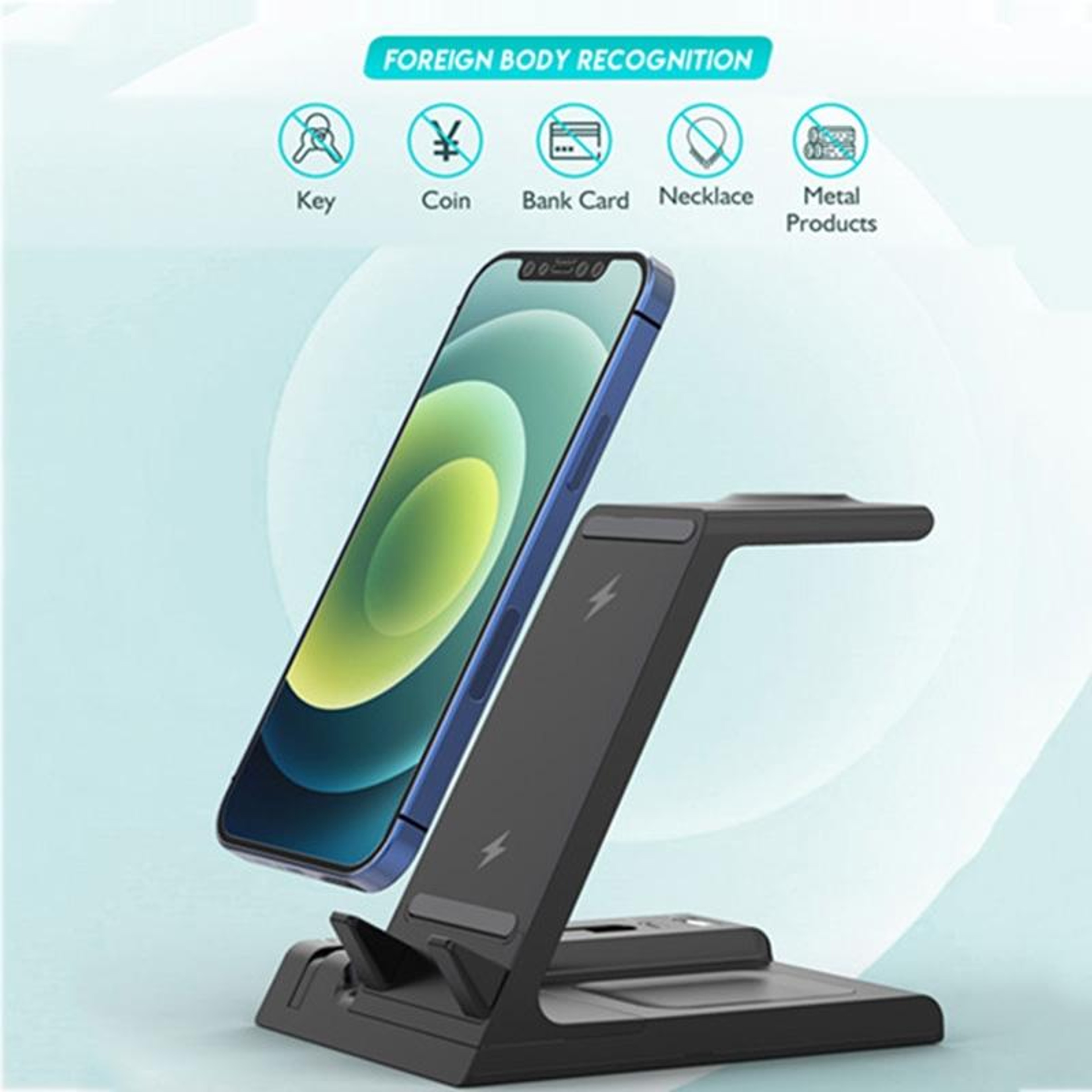 D2 6 in 1 Wireless Charging Station 15W Fast Wireless Charger Stand for Phone Watch and Earbuds – view 7