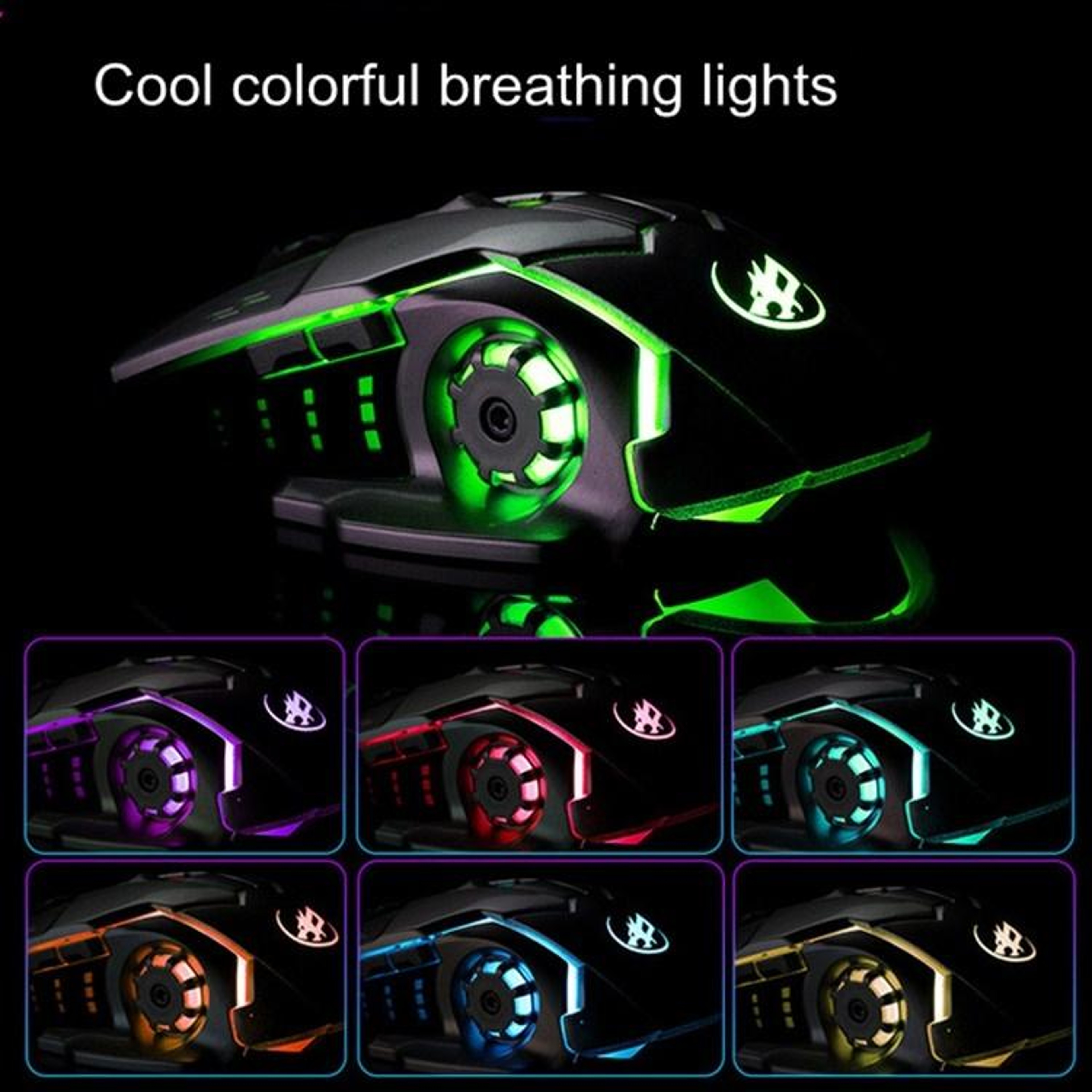 WARWOLF Q8 Wireless Gaming Mouse Rechargeable RGB Ergonomic 24GHz Mouse 4
