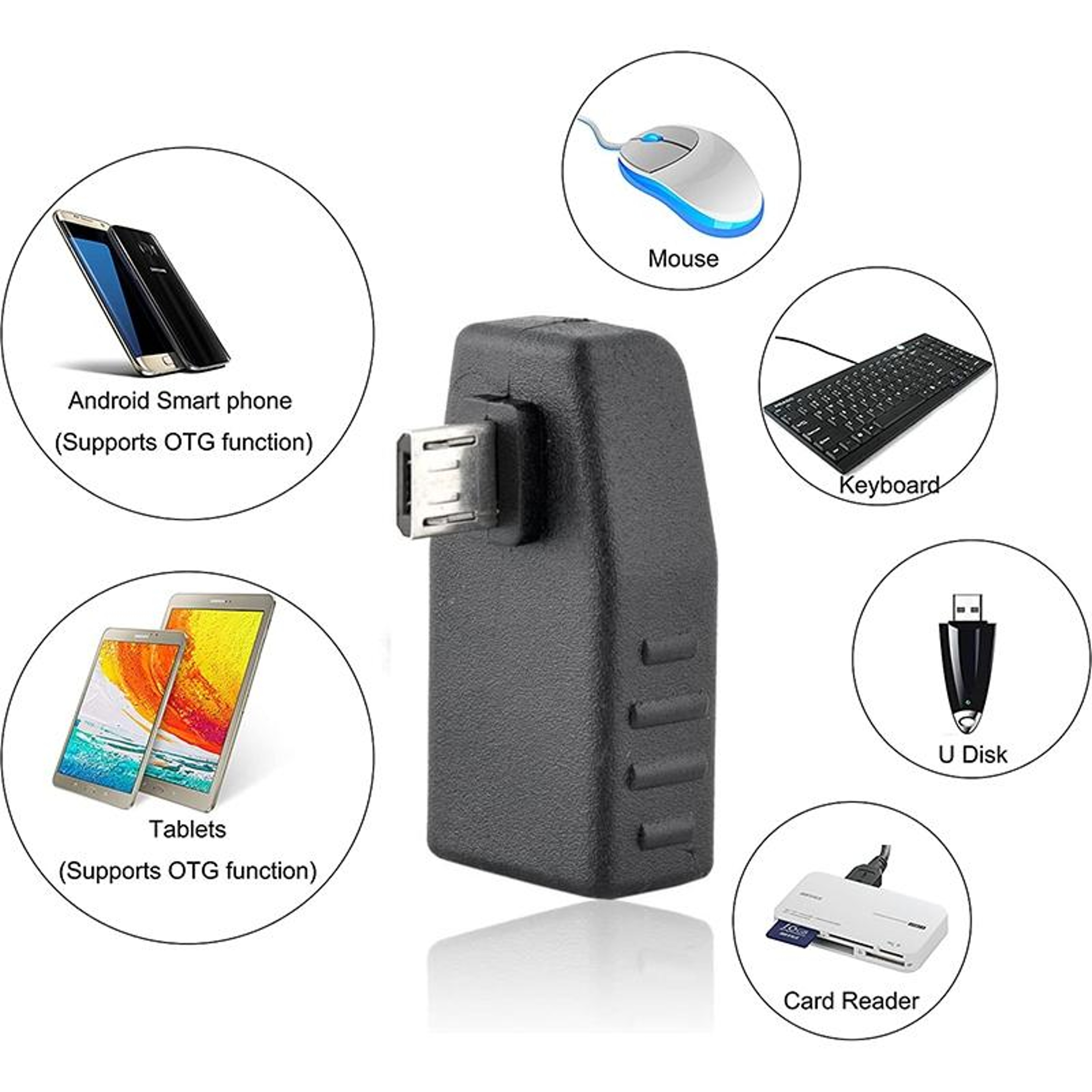 Micro USB OTG Adapter 90 Degree Micro USB To USB Adapter Right Angle USB Connector Black 4