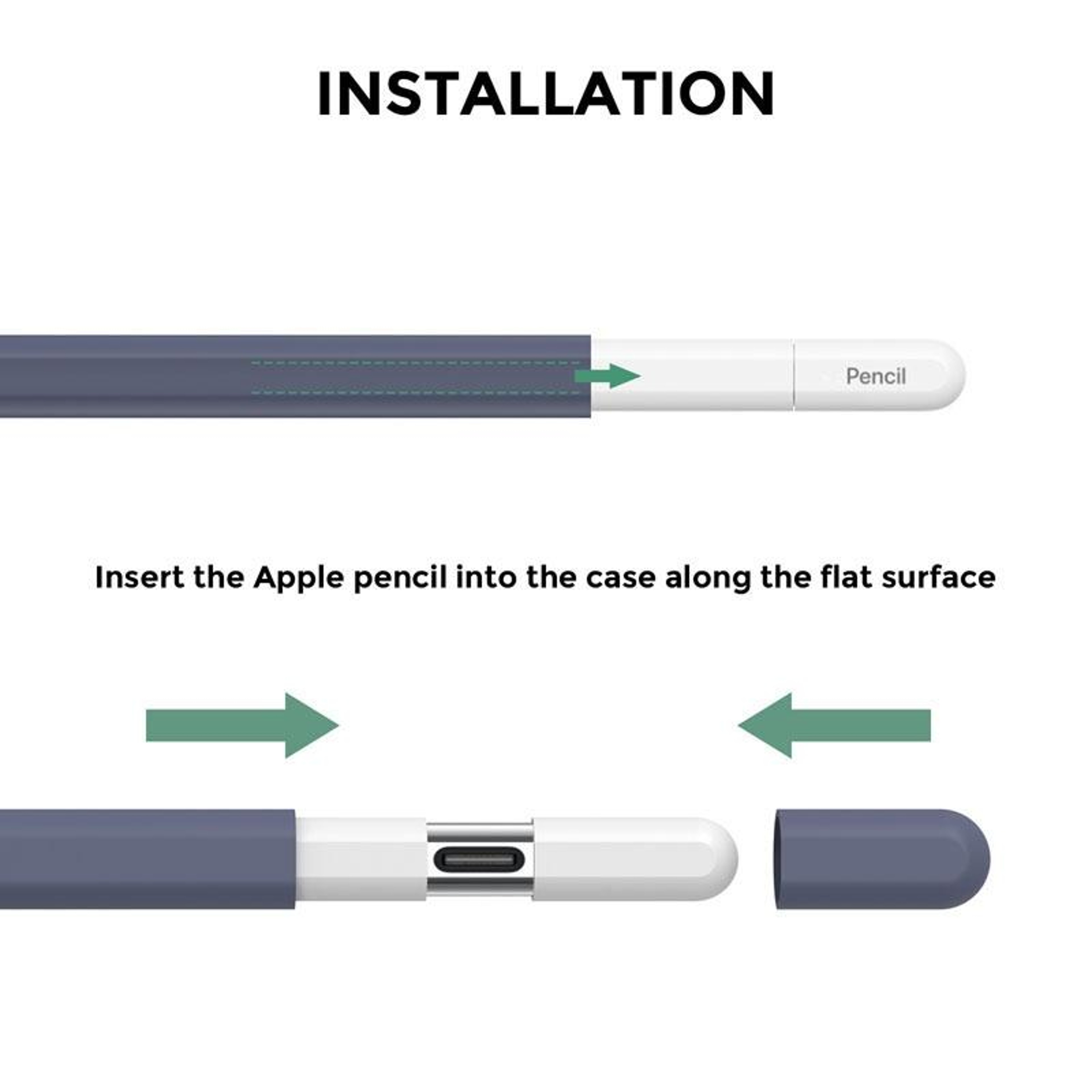 AhaStyle Silicone Apple Pencil USB C case Protective Cover with Anti Roll Design – view 3
