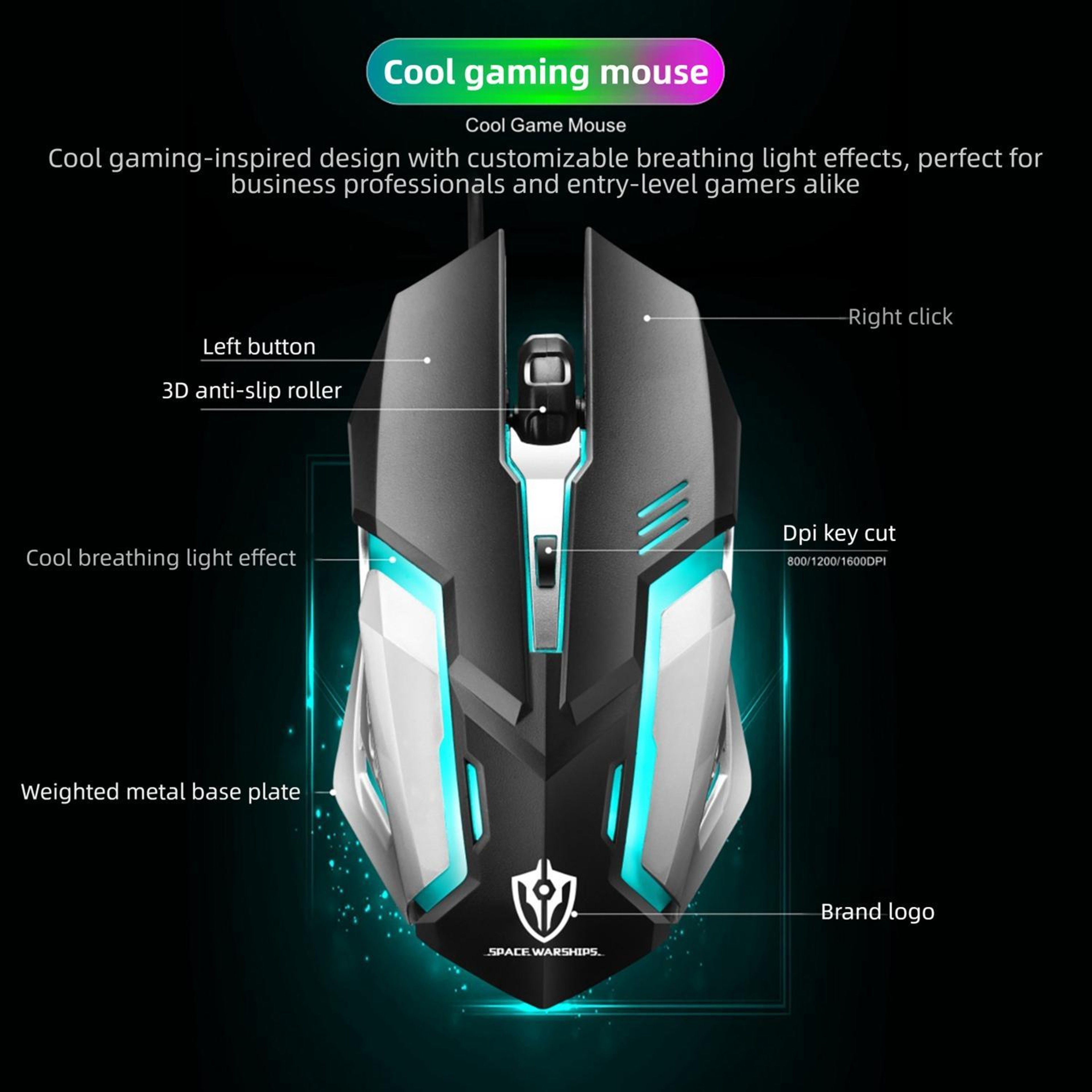 SHIPADOO S150 Ergonomic Wired Mouse 1600 DPI USB Wired Mouse for Office and Gaming – view 7