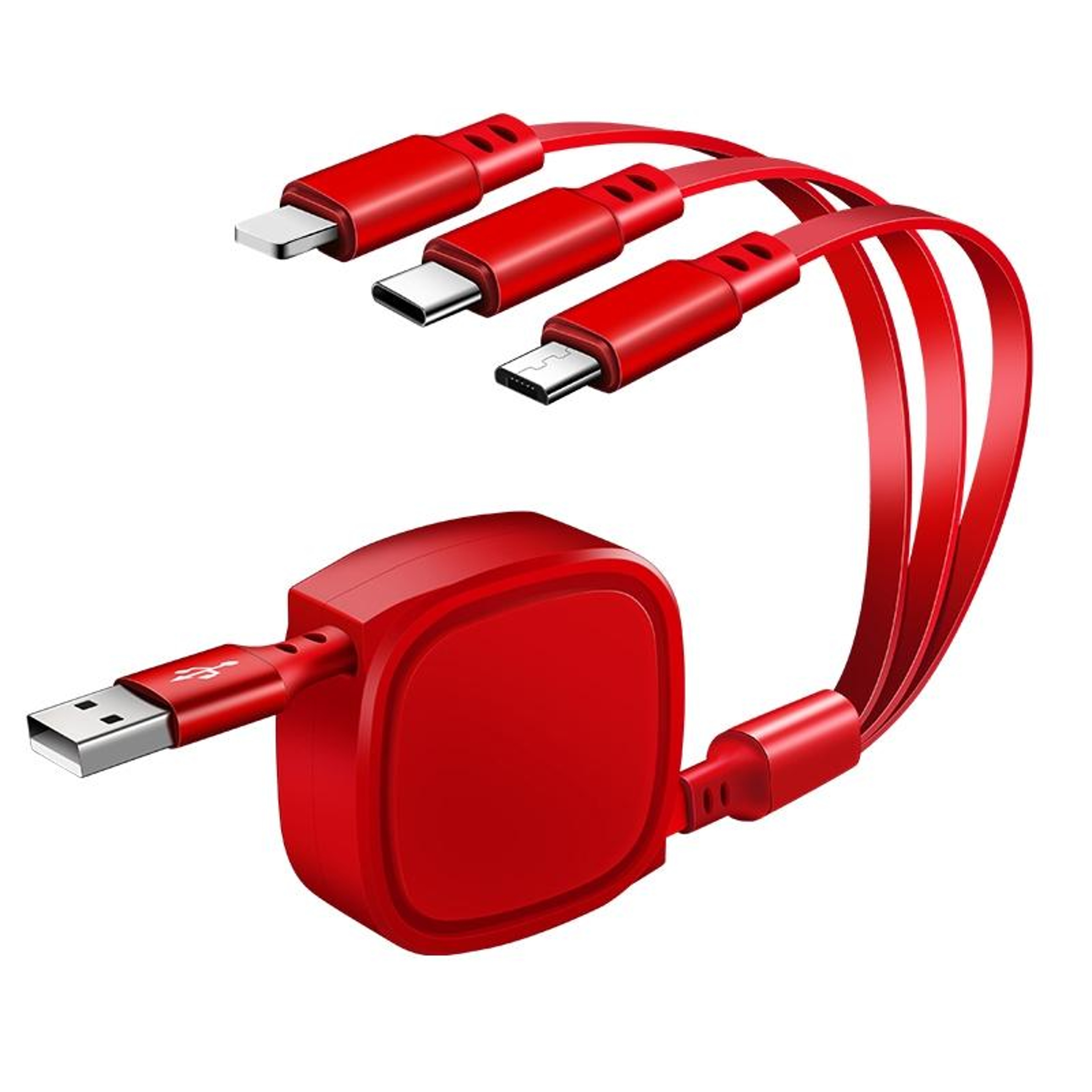 3 in 1 Retractable Charging Cable USB C Lightning Micro USB Fast Charging Cable 3.5A – view 1