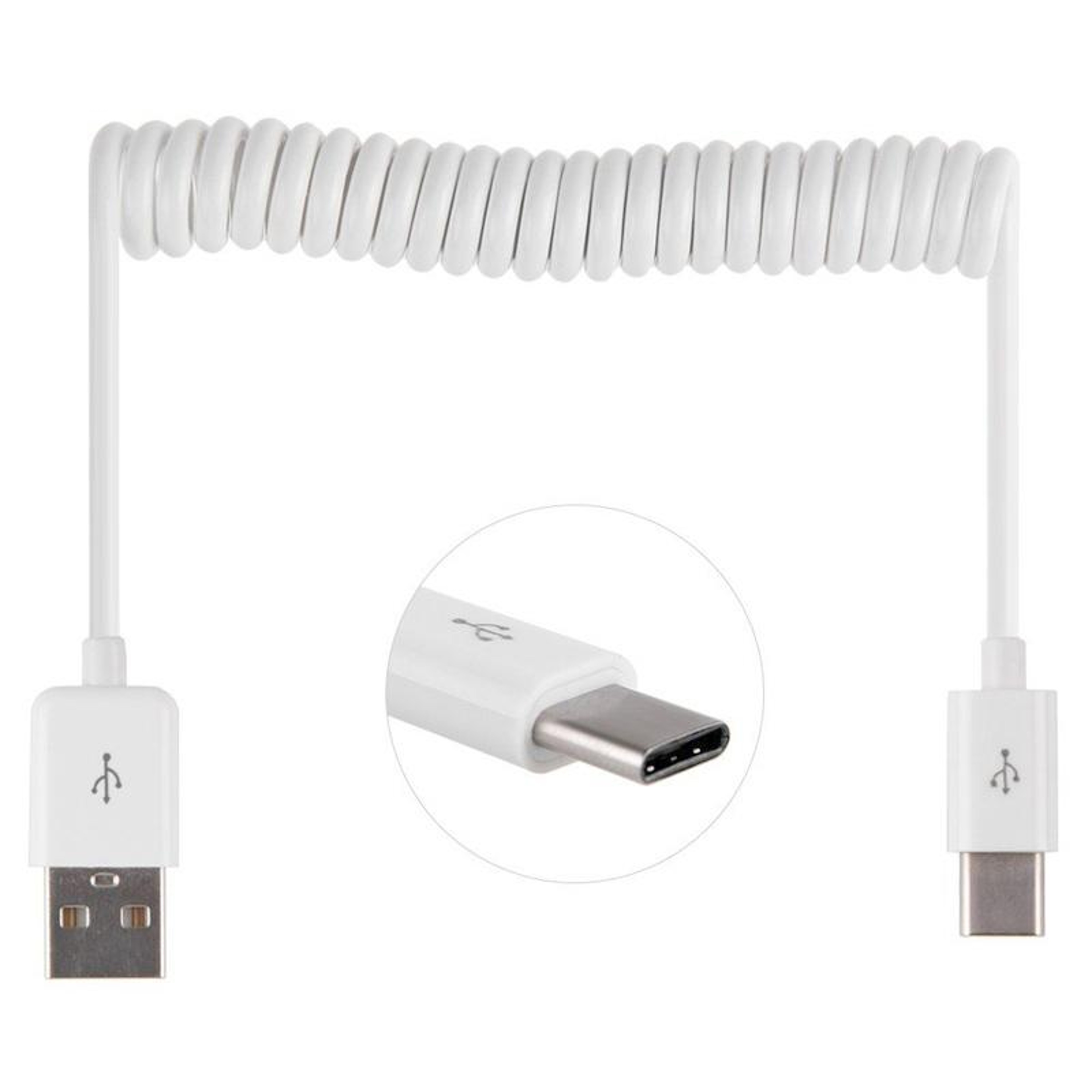 Retractable USB Type C Cable USB A to USB C Charging and Data Transfer Cord – view 2