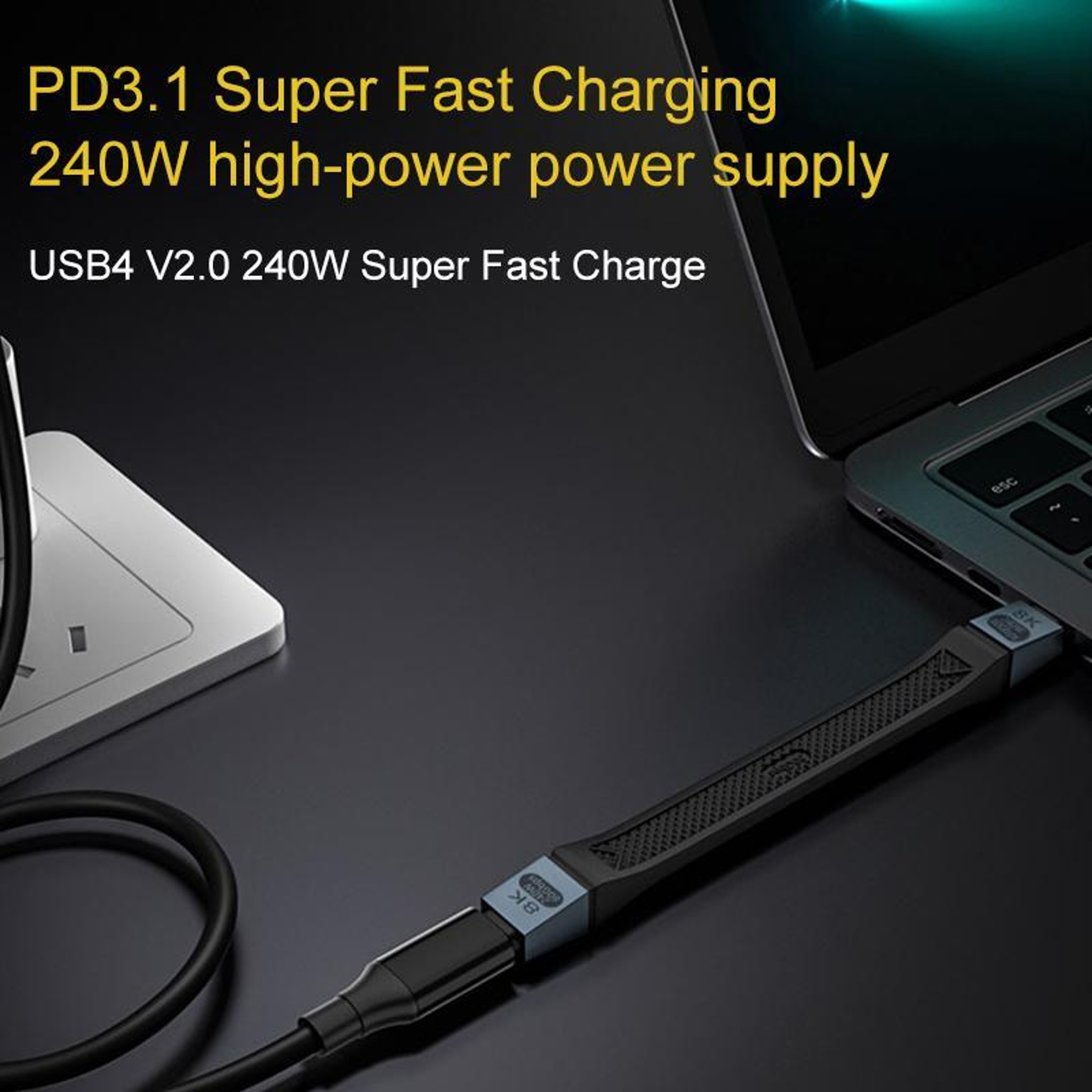 240W USB C Thunderbolt 5 Cable 80Gbps USB4 Cable 8K Fast Charging Type C Data Cable – view 5