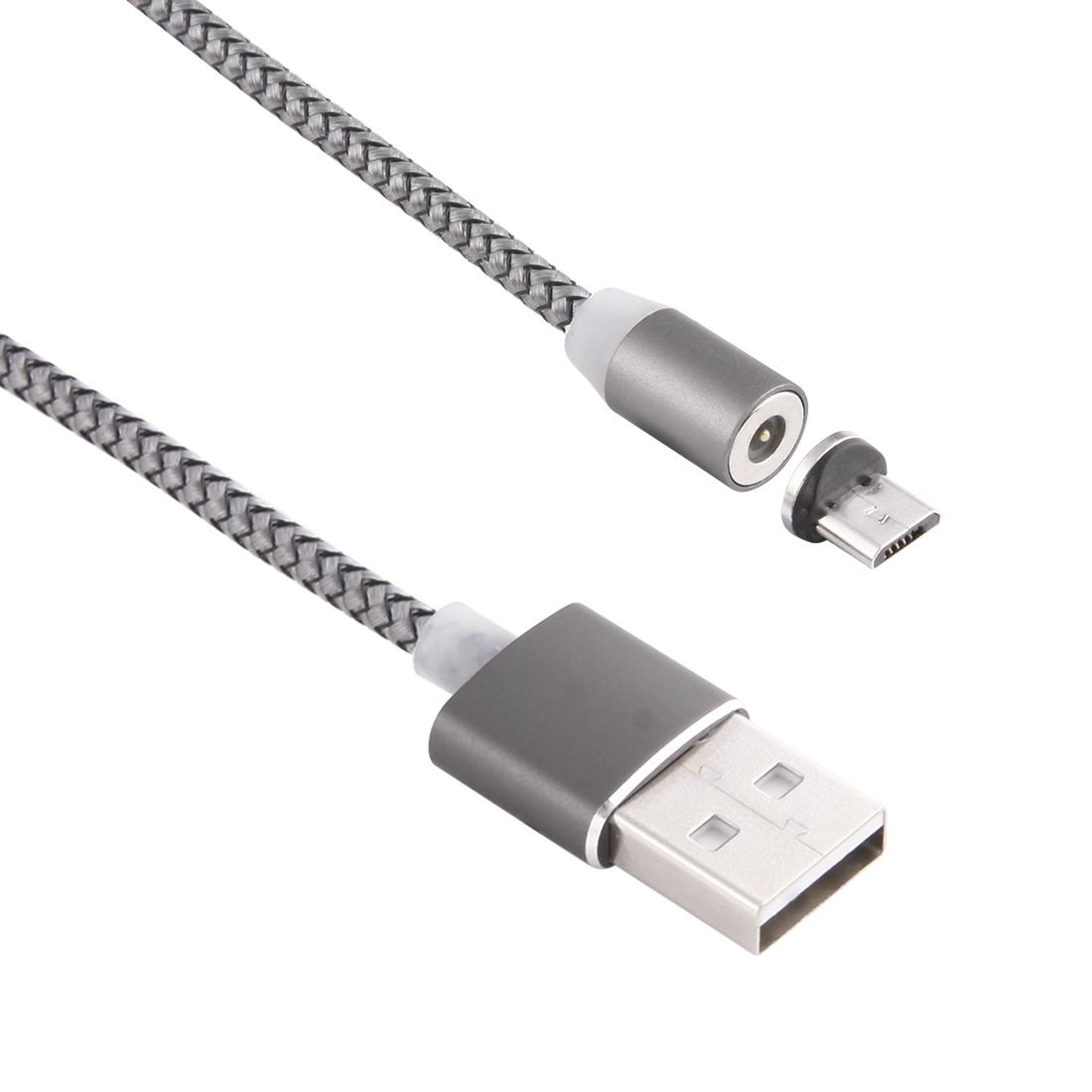 360 Degree Magnetic Micro USB Charger Cable 1M Braided USB Charging Cable With LED Indicator 4