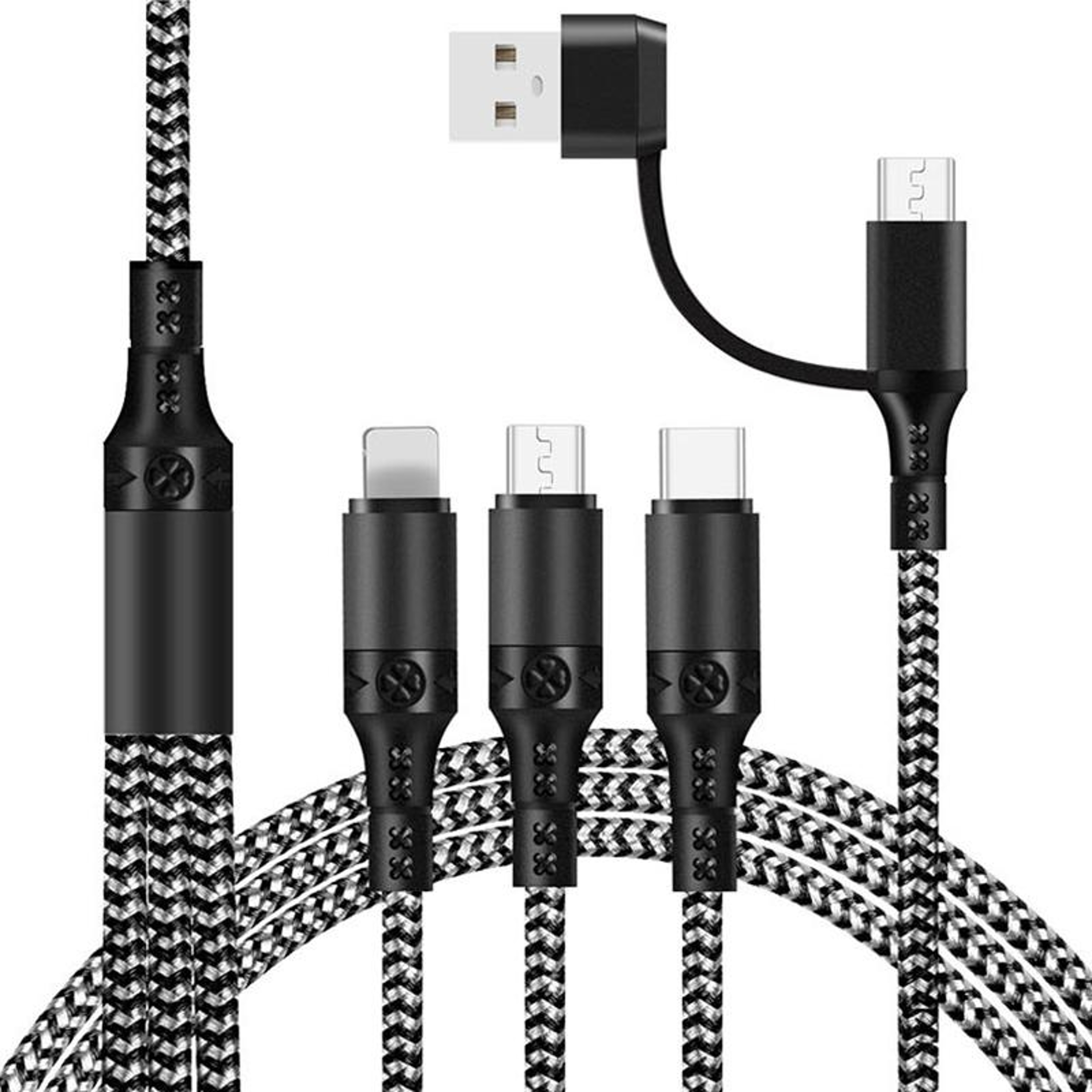 5 in 1 Charging Cable 3A Fast Multi Charging Cable with USB C Lightning Micro USB Braided 1.2M – view 8
