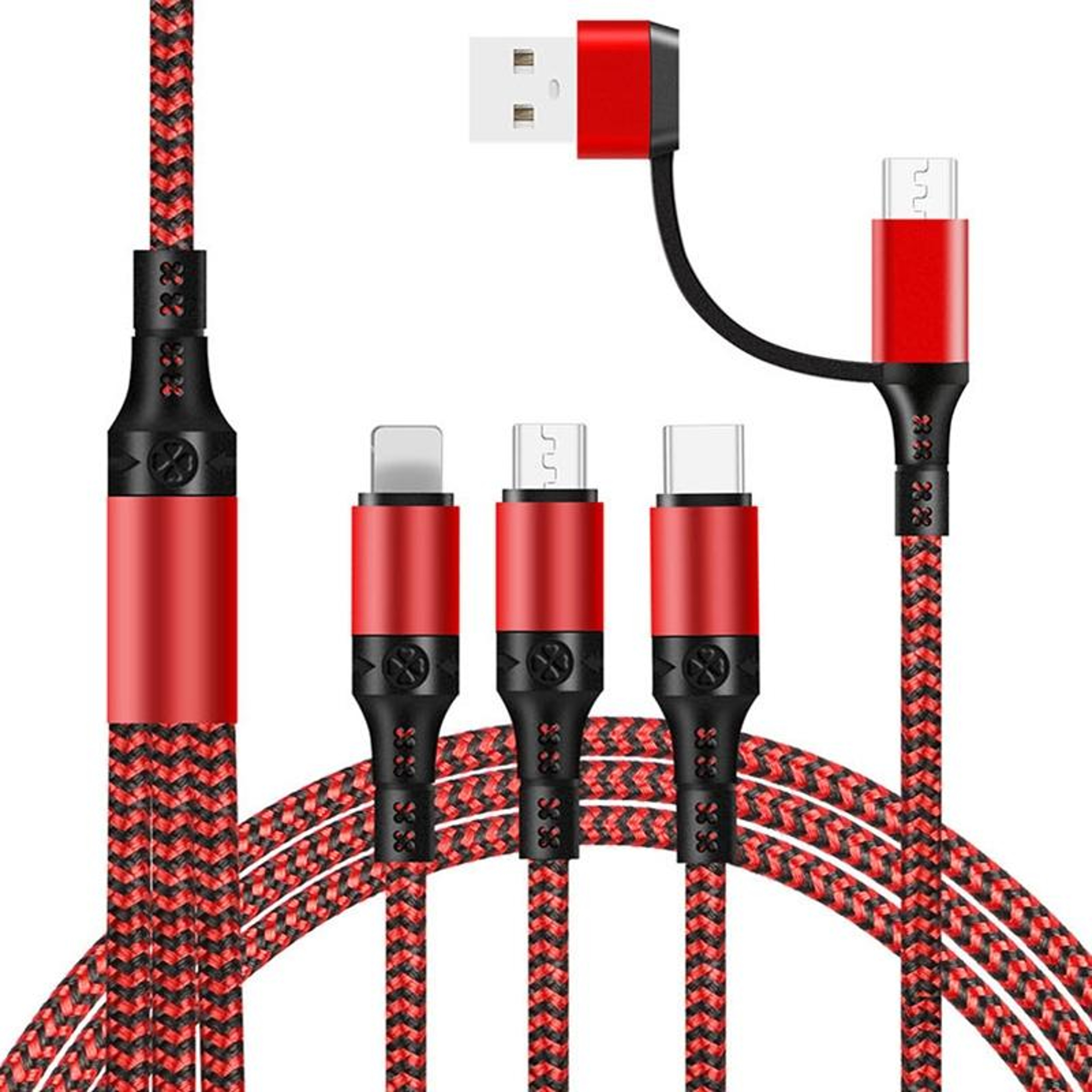5 in 1 Charging Cable 3A Fast Multi Charging Cable with USB C Lightning Micro USB Braided 1.2M – view 10