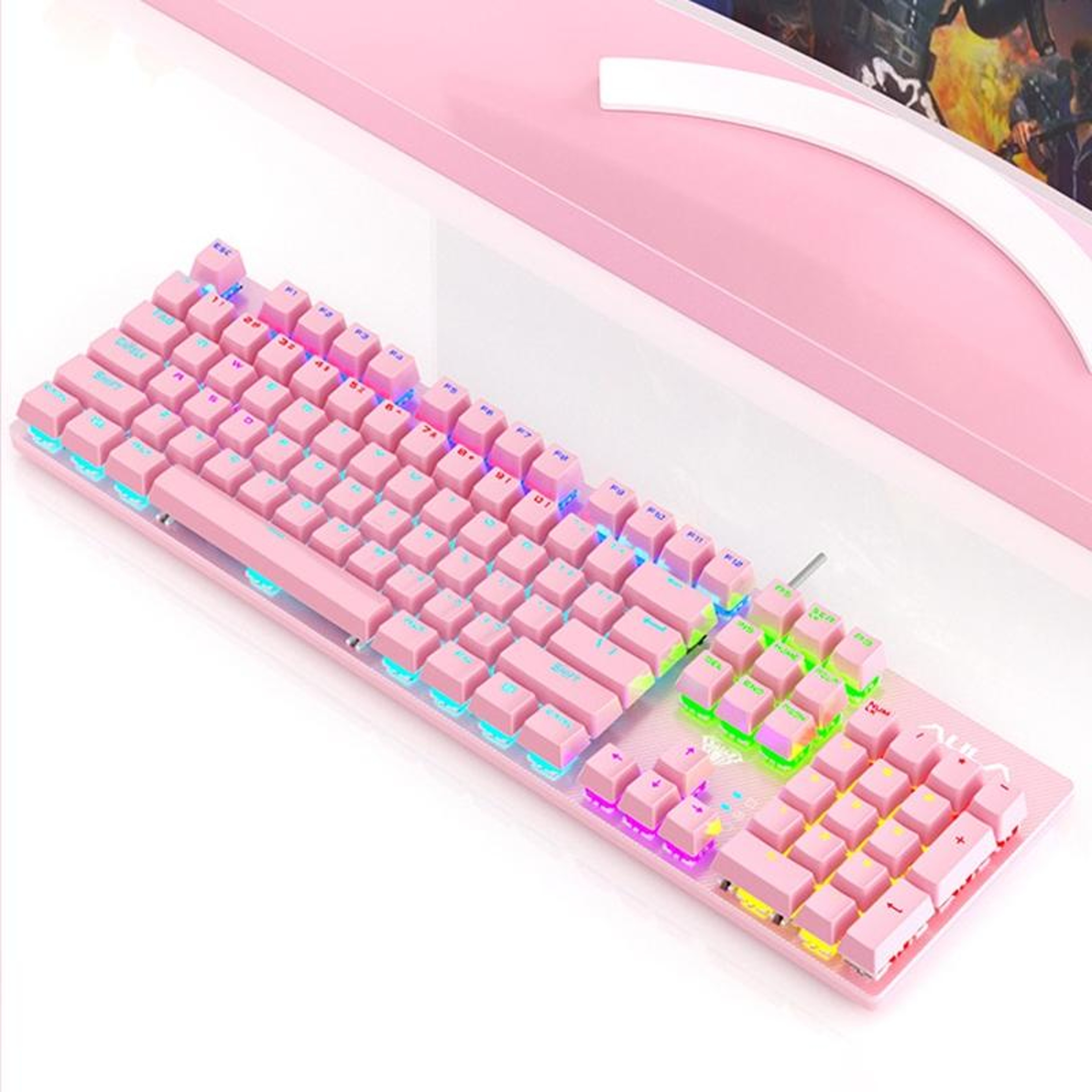 AULA S2022 Mechanical Gaming Keyboard USB Wired 104 Key Ergonomic Keyboard 2