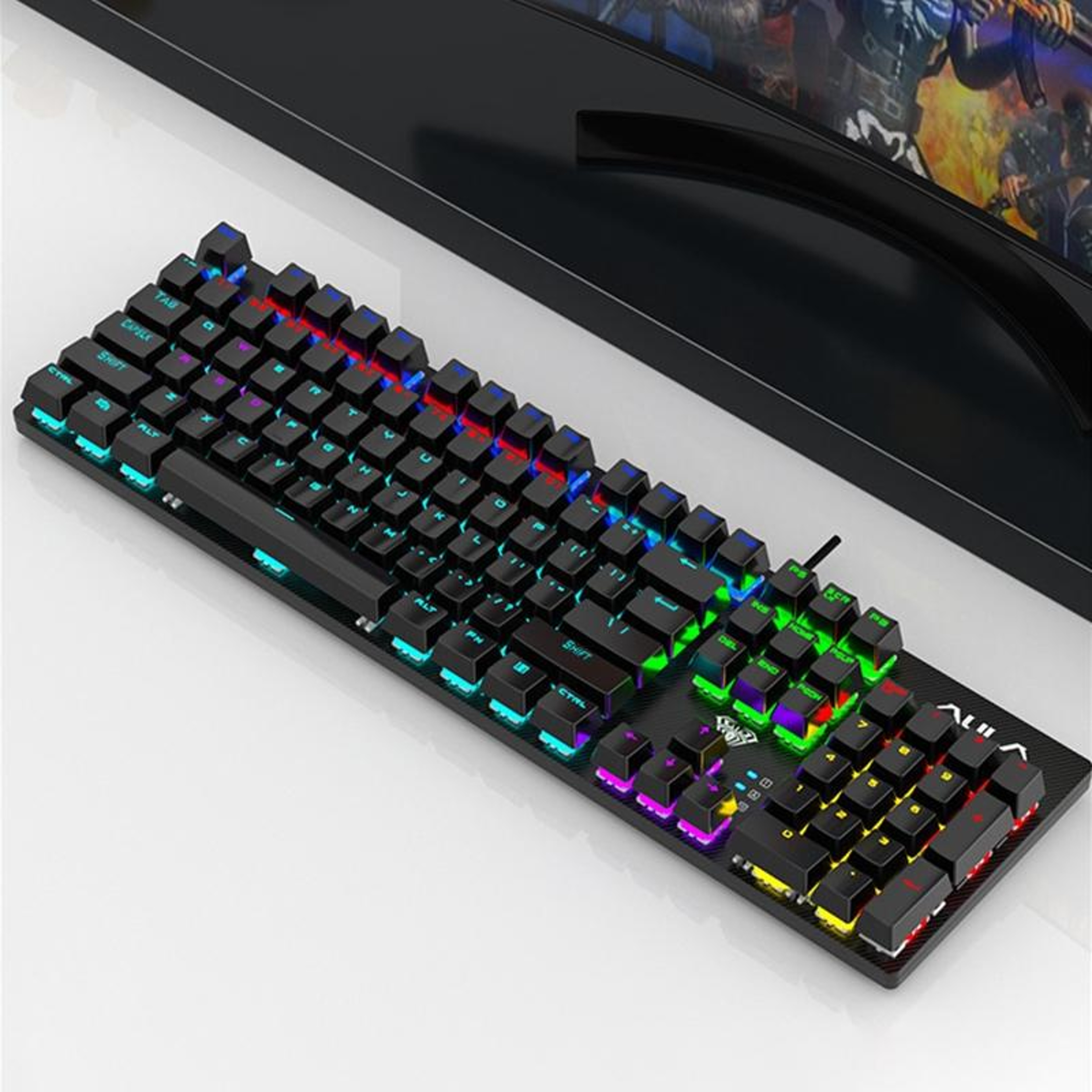 AULA S2022 Mechanical Gaming Keyboard USB Wired 104 Key Ergonomic Keyboard 3