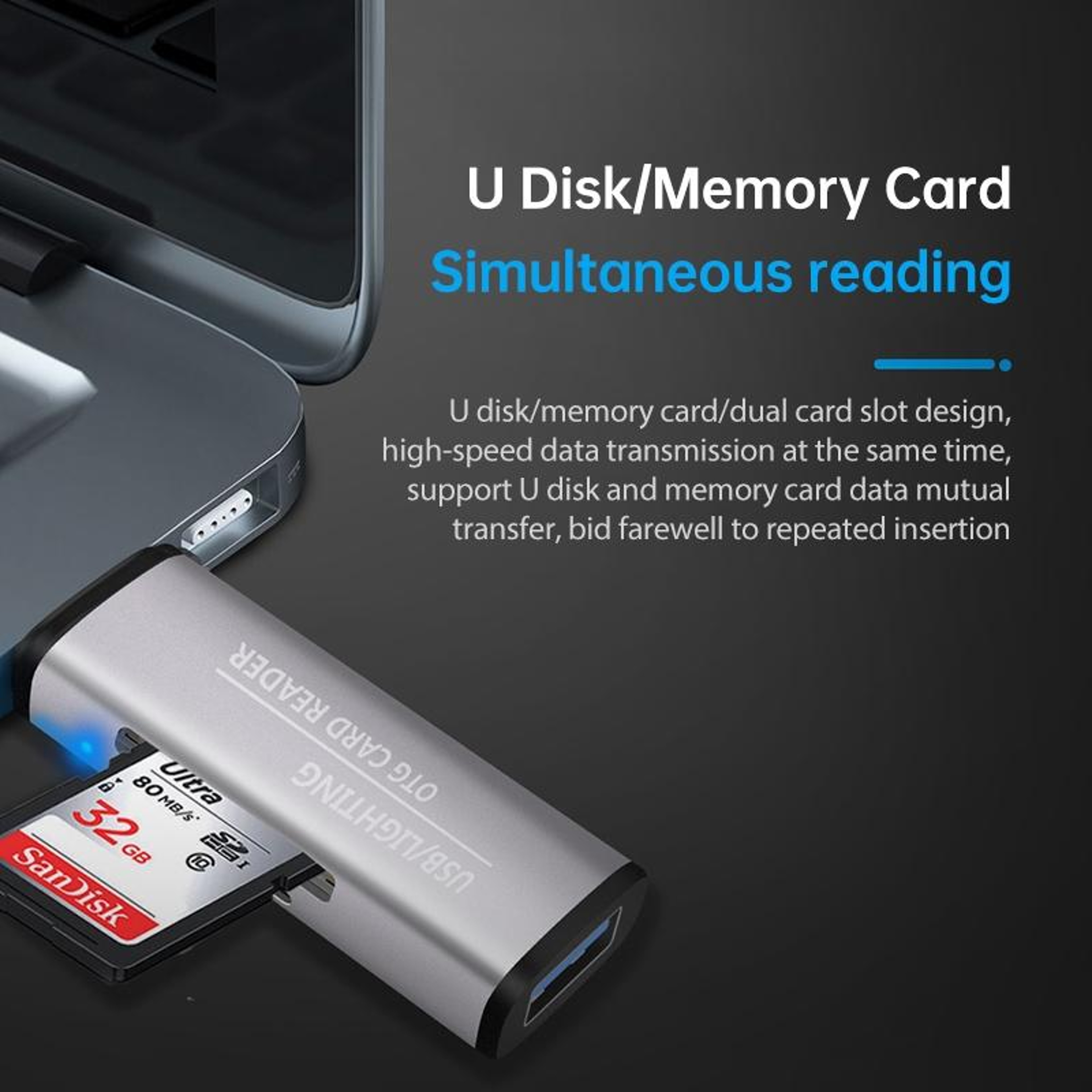 2 in 1 Lightning SD Card Reader USB OTG Memory Card Reader for iPhone iPad Mac and PC – view 11