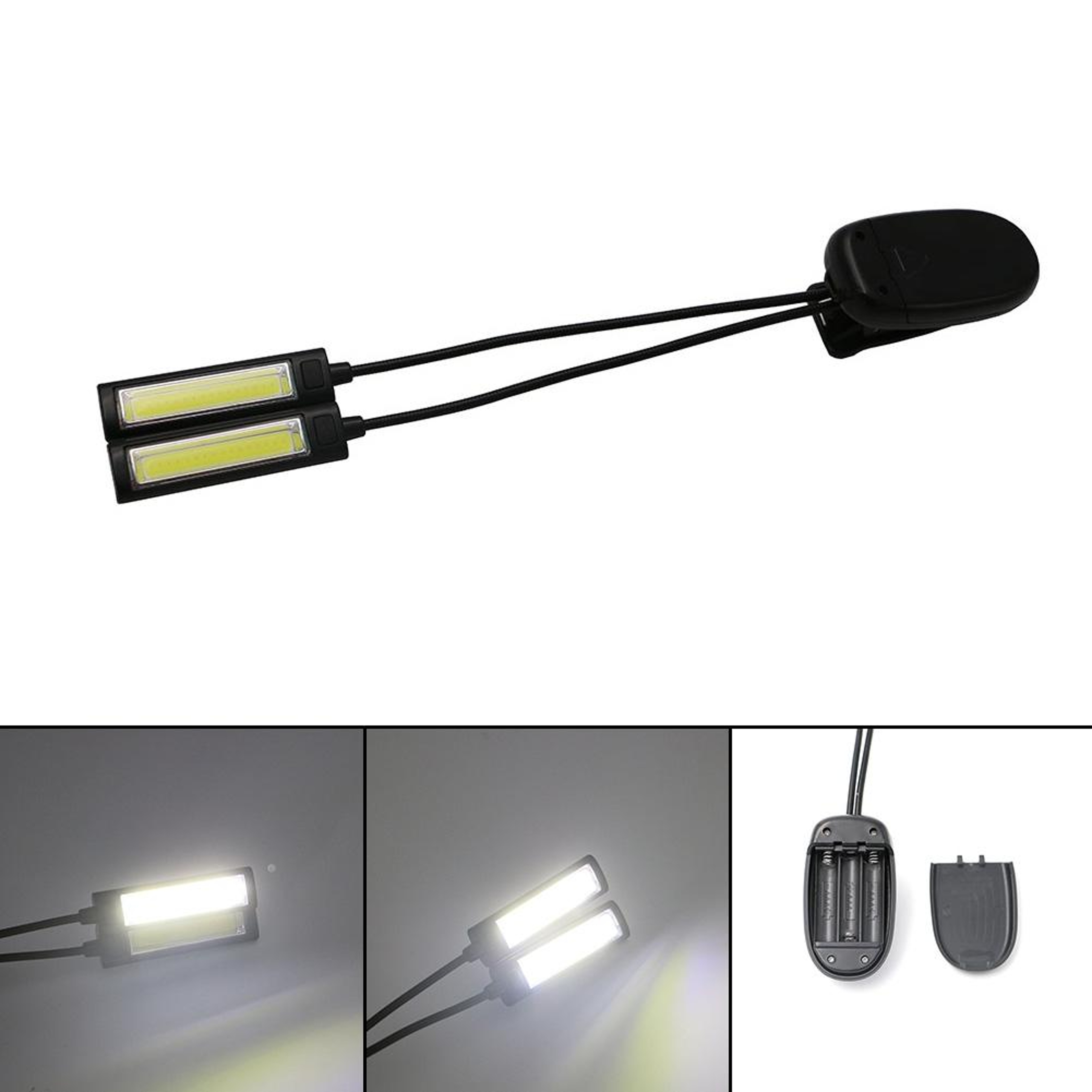 Dual Head LED Clip On Reading Light Flexible Book Lamp For Camping Desk Laptop And Music Stand 1