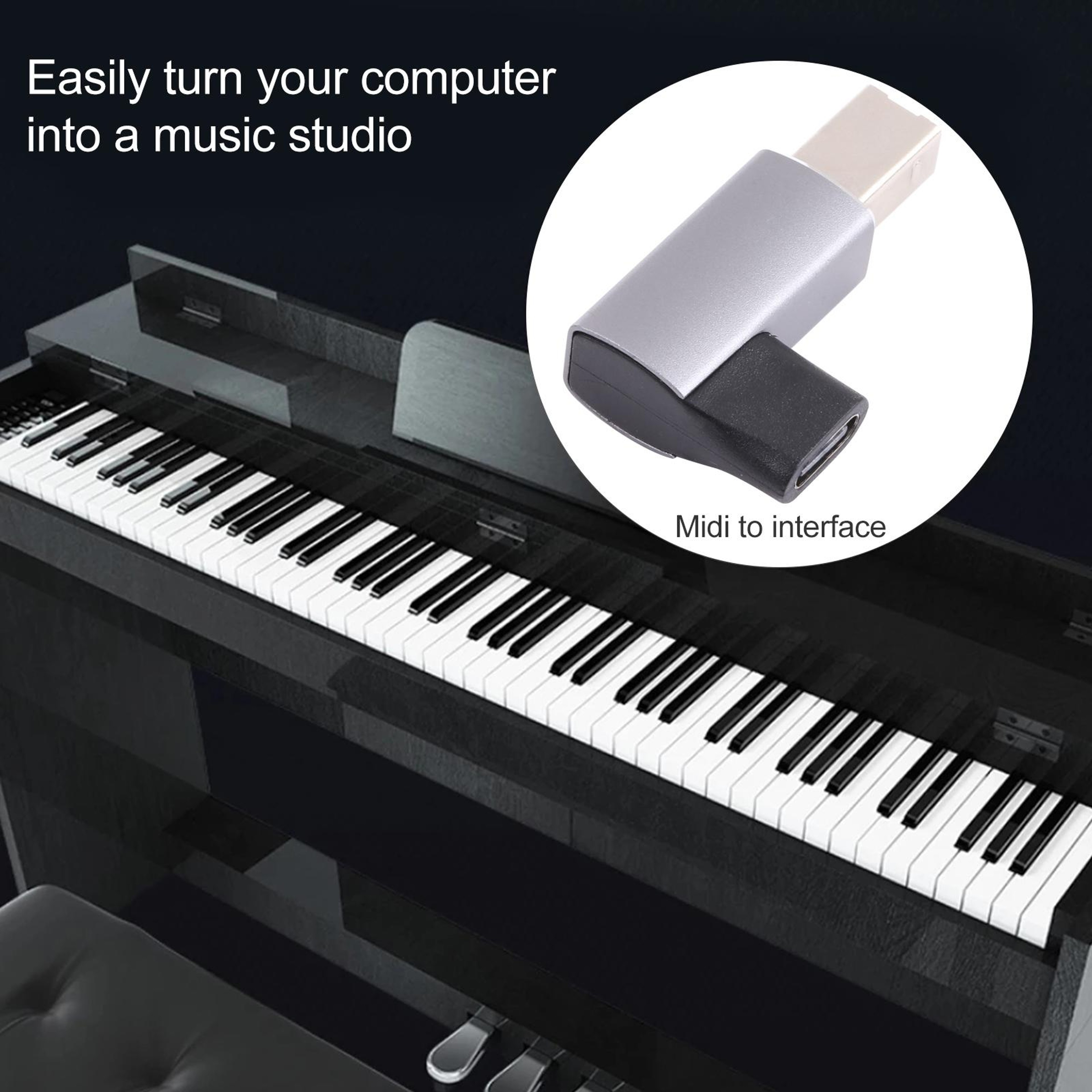 USB C to USB B MIDI Adapter for Printers Scanners and Electronic Instruments – view 6