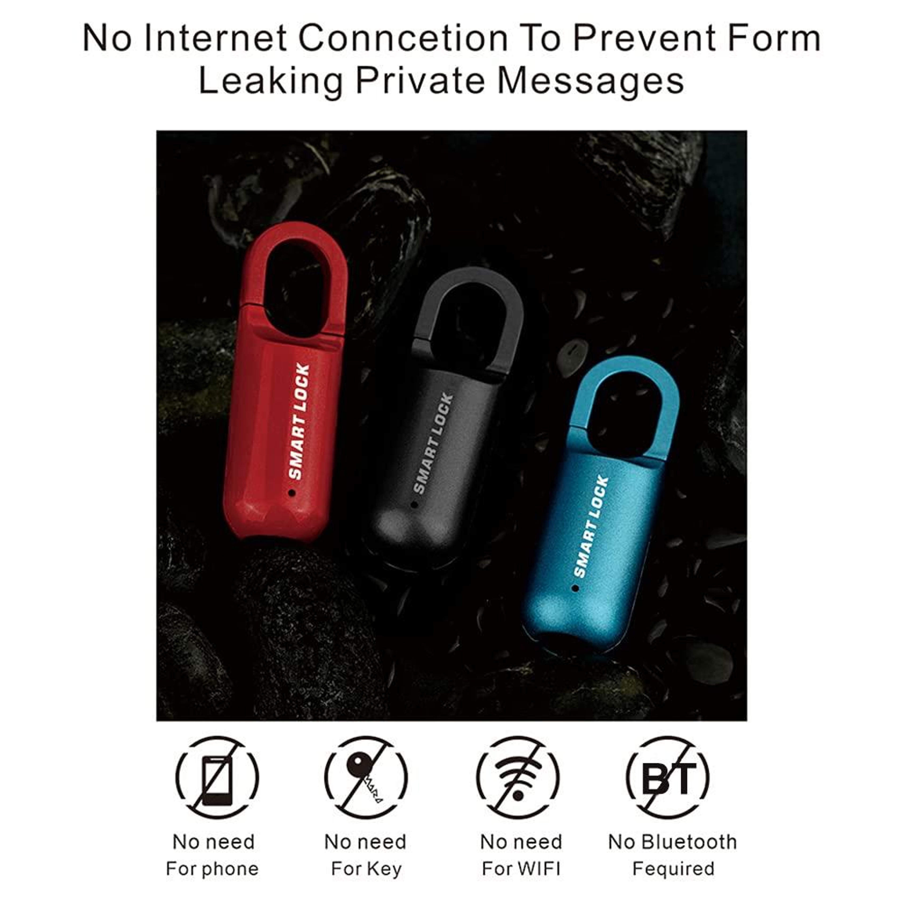 Smart Fingerprint Padlock USB Rechargeable Biometric Backpack Lock for Bags Furniture and Travel – view 4