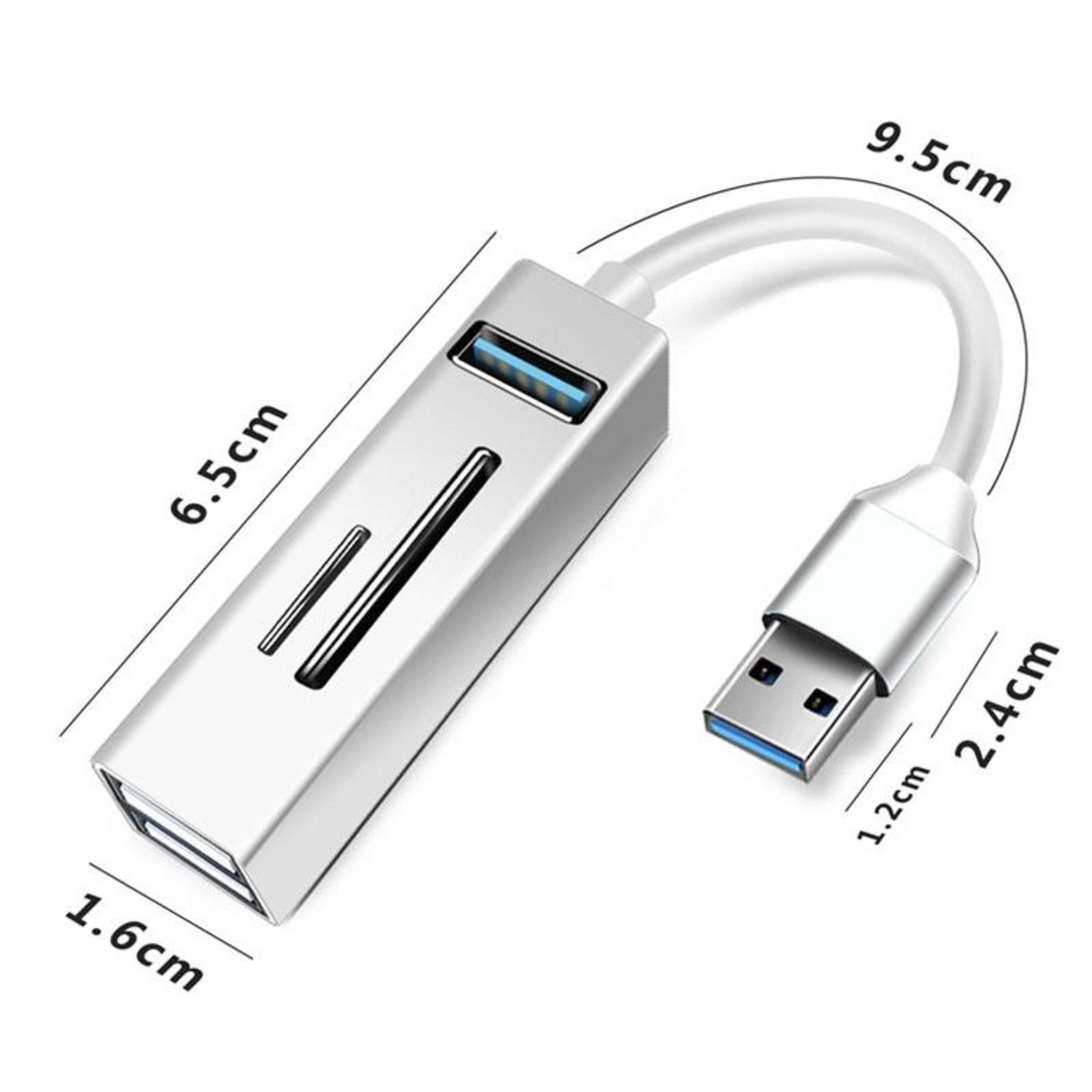 15101 USB 3.0 Hub with SD TF Card Reader and 3 USB Ports OTG Adapter – view 2