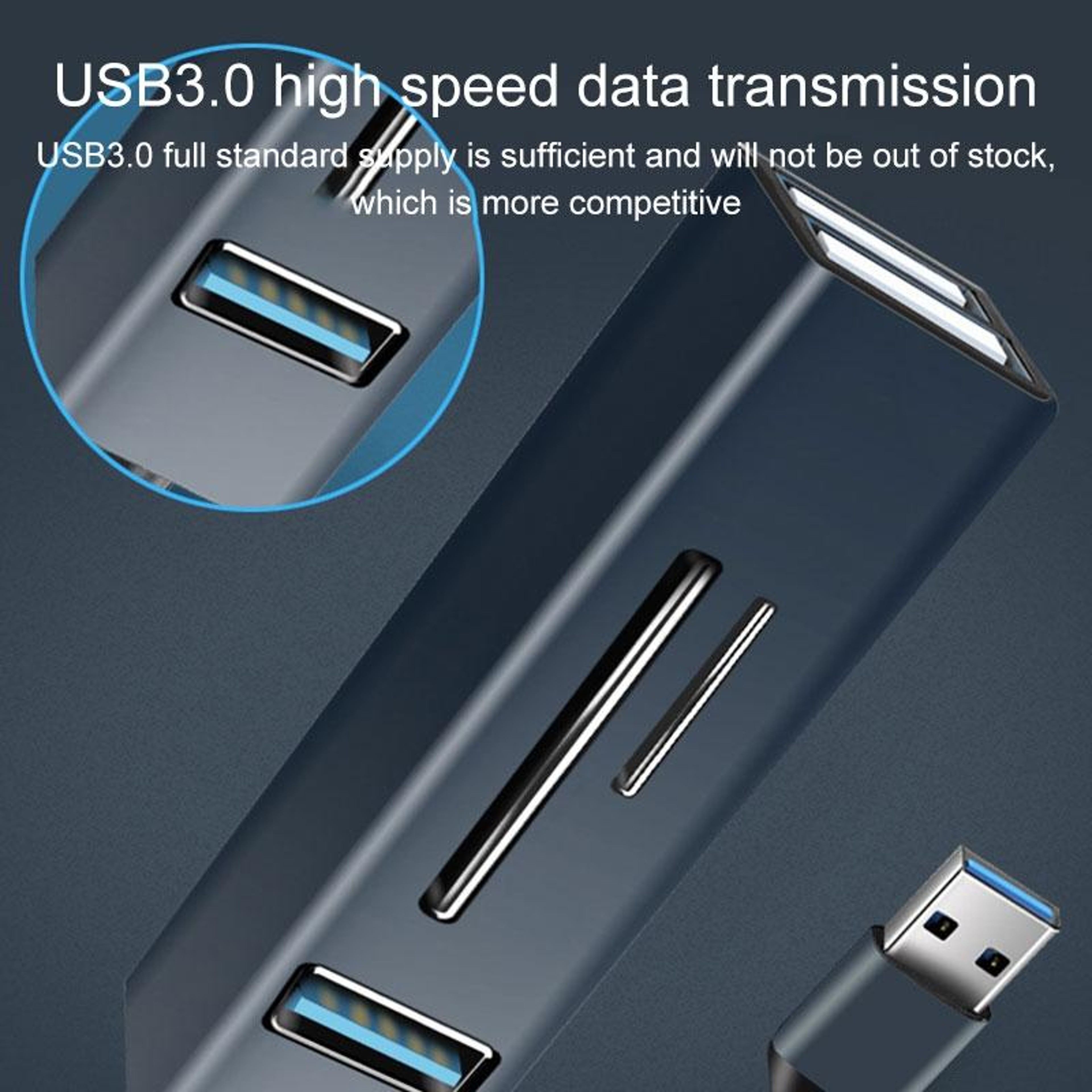 15101 USB 3.0 Hub with SD TF Card Reader and 3 USB Ports OTG Adapter – view 6