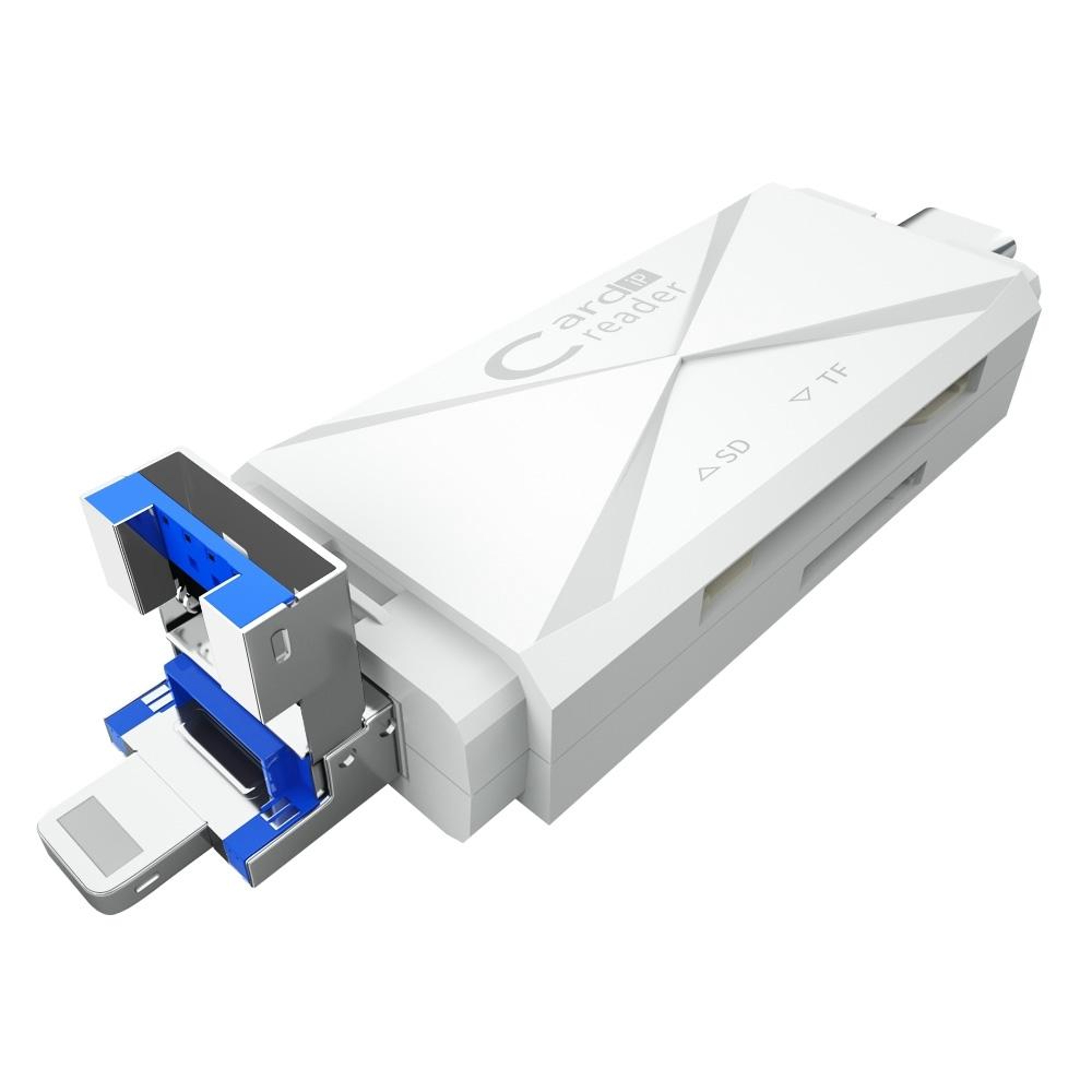 ADS 218 3 in 1 USB C Card Reader for SD TF Memory Cards with USB and 8 Pin Compatibility – view 2