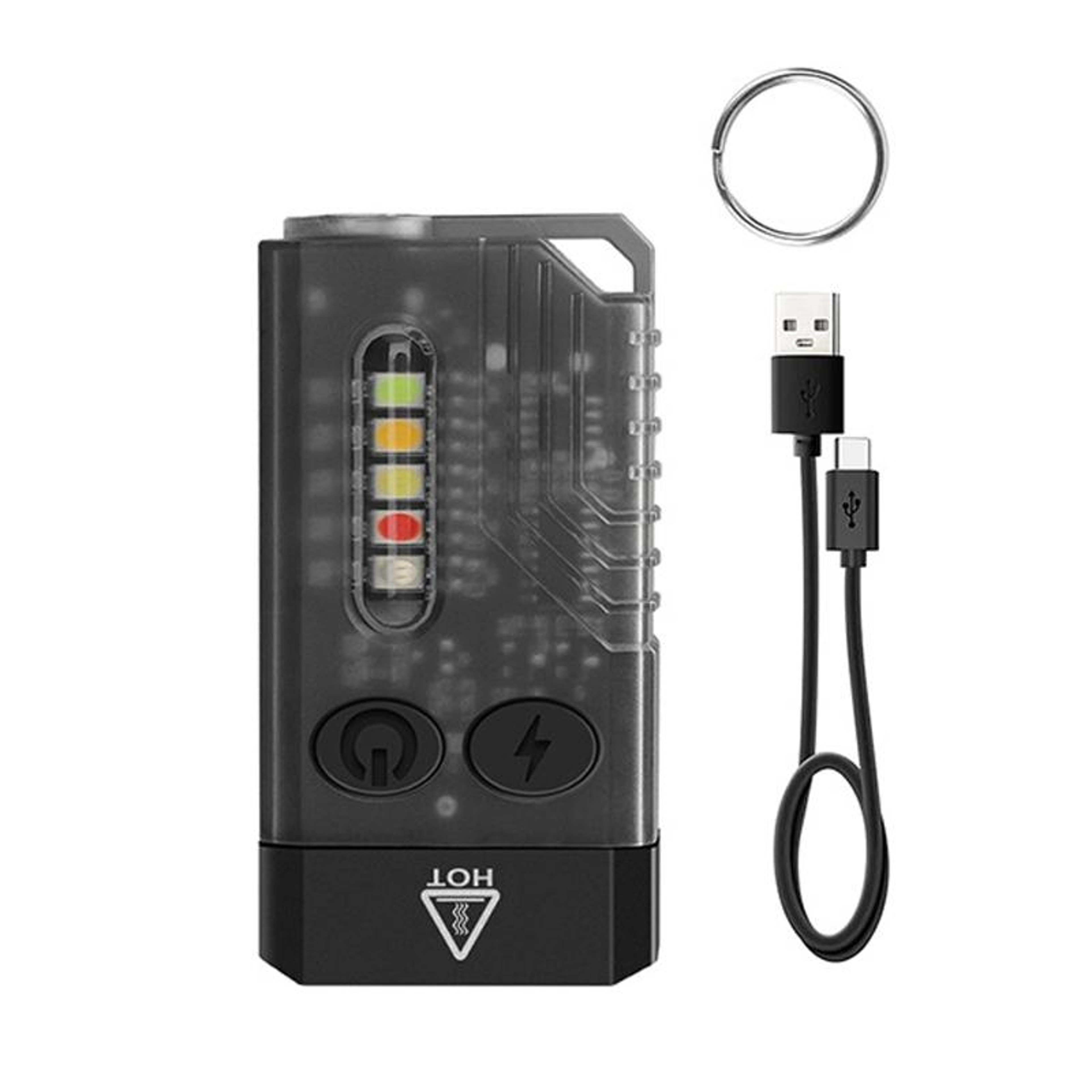 V10 Mini Keychain Flashlight USB Rechargeable EDC Flashlight with Magnetic Base and Emergency Alarm – view 1