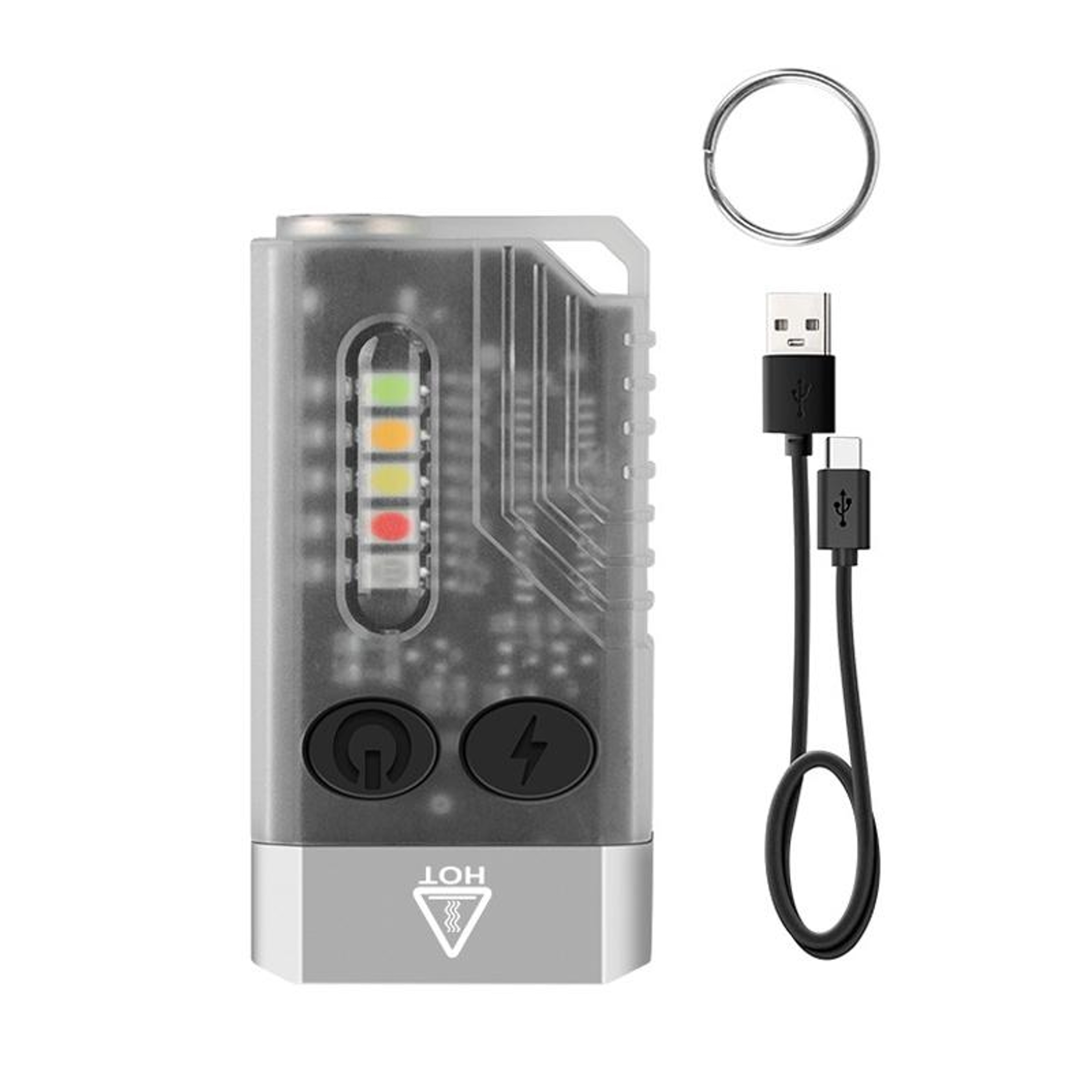 V10 Mini Keychain Flashlight USB Rechargeable EDC Flashlight with Magnetic Base and Emergency Alarm – view 17
