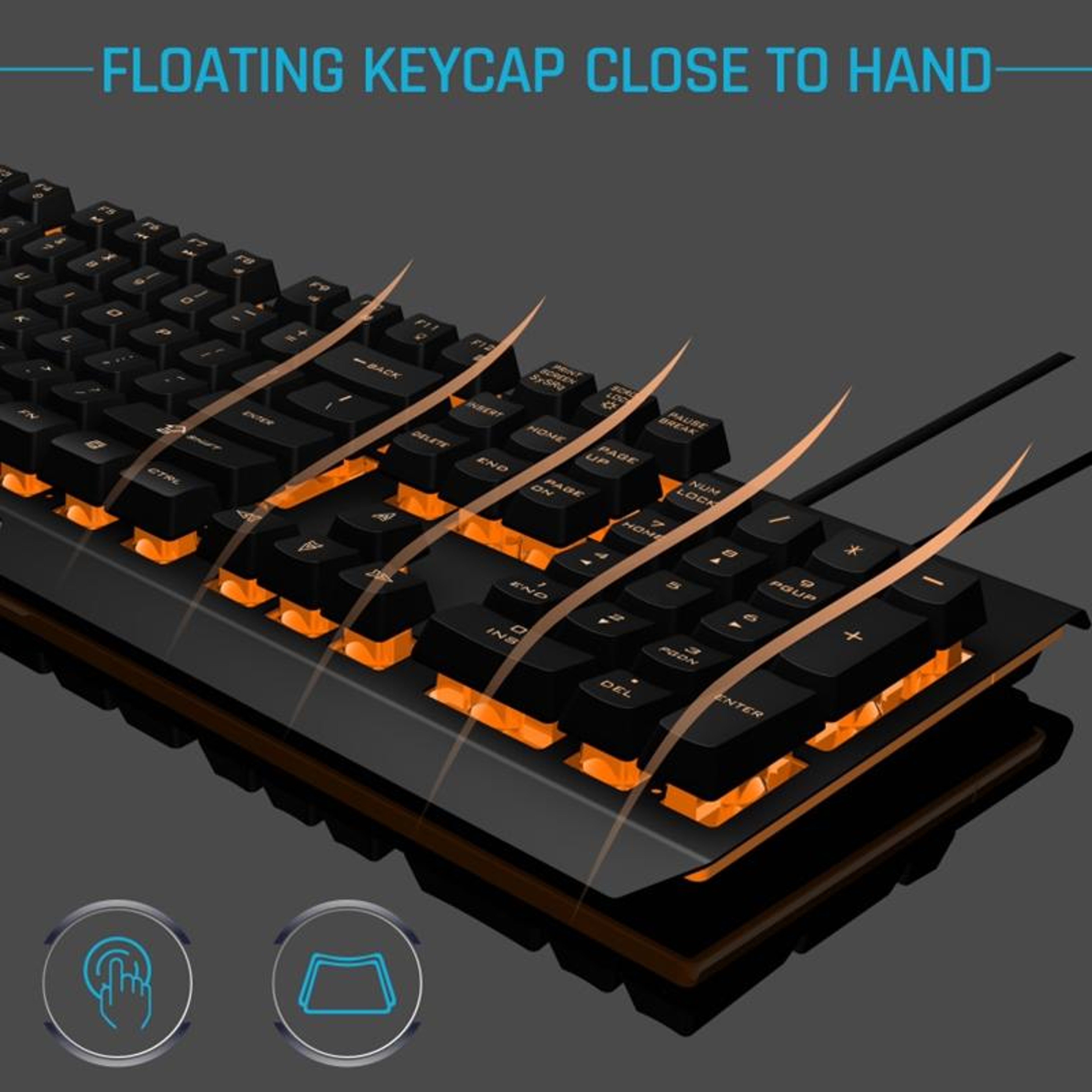 GK60 Gaming Keyboard 104 Key USB Keyboard with Durable Metal Panel – view 6
