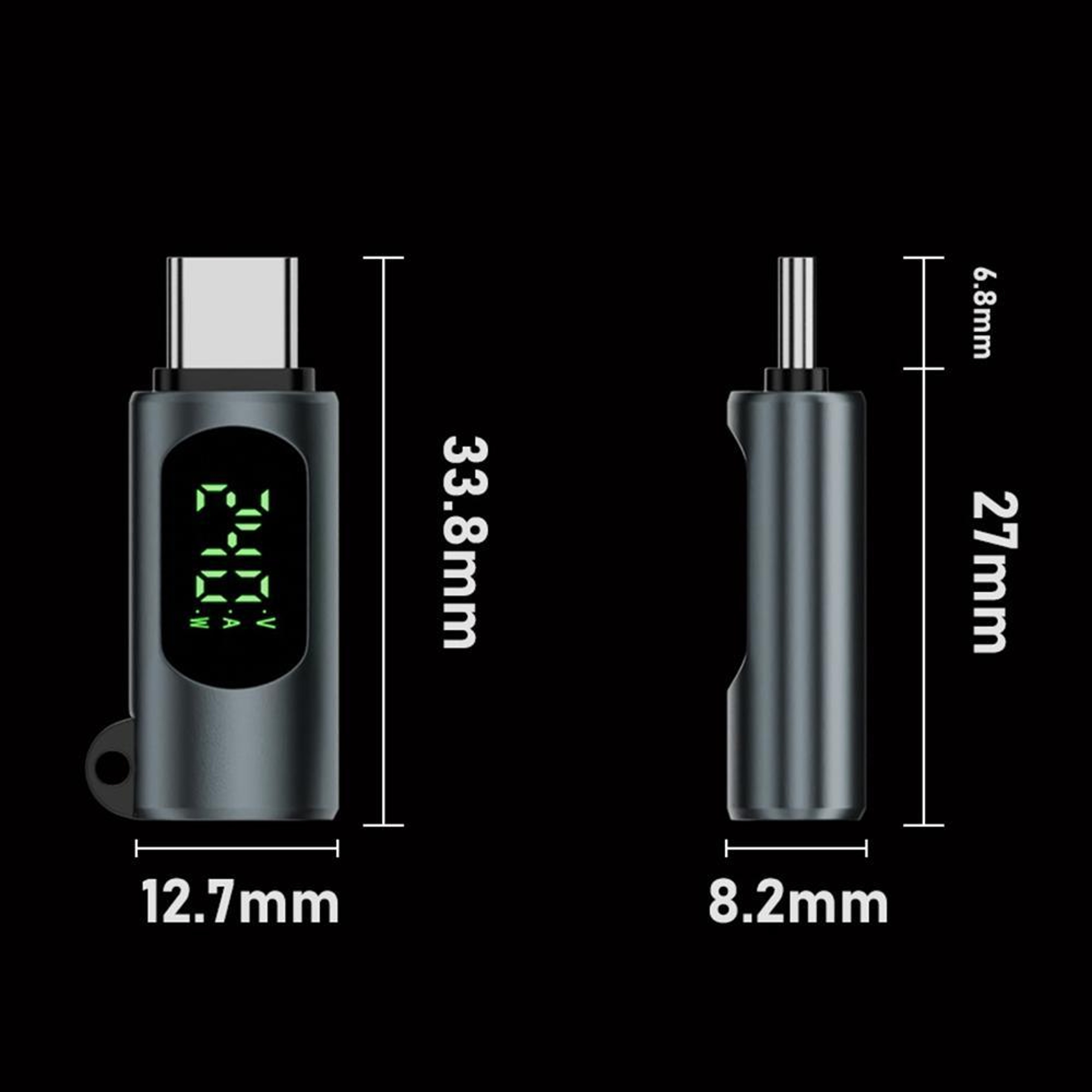 USB C 240W Adapter 80Gbps 8K Display USB C Extension Adapter with Digital Power Display – view 9