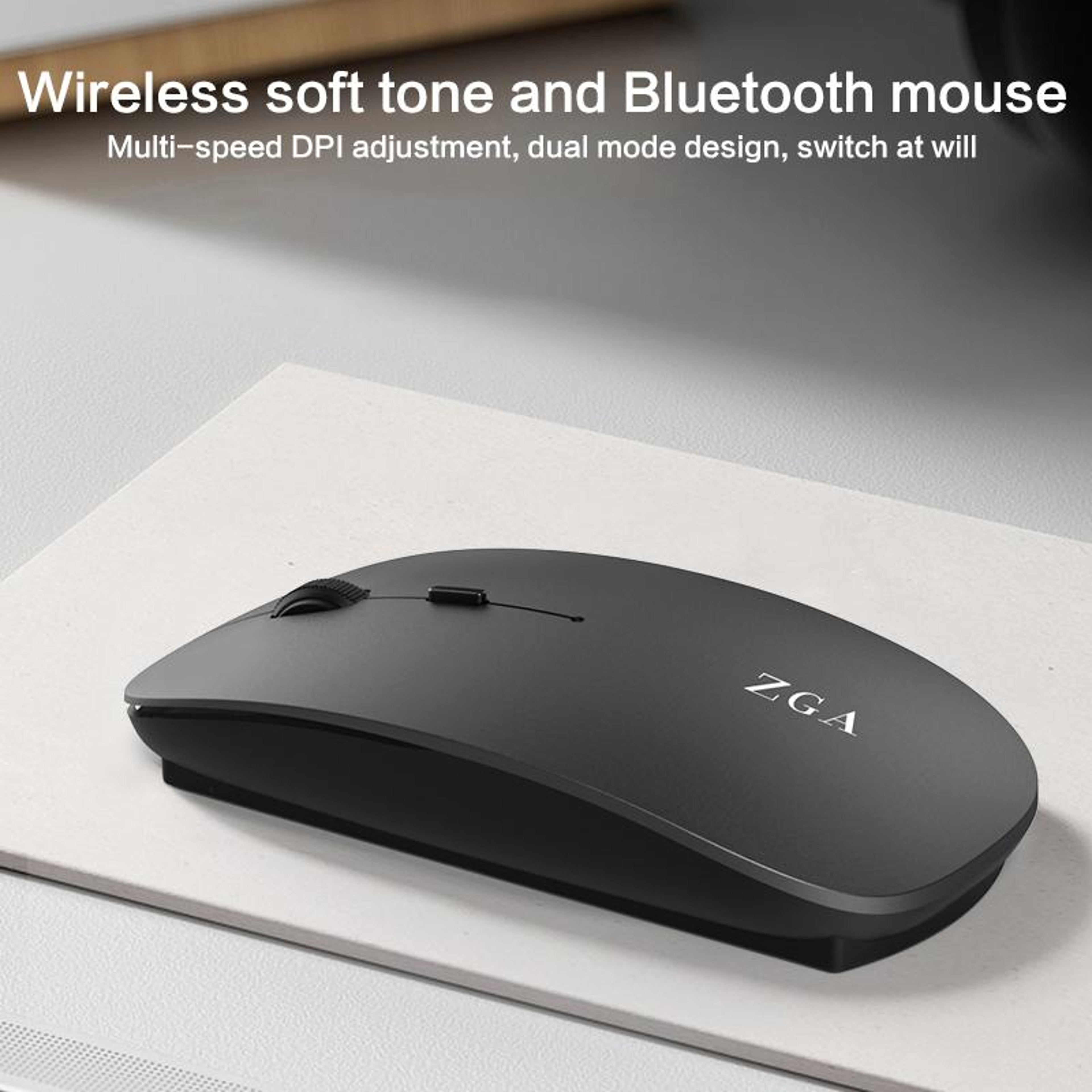 ZGA Dual Mode Wireless Mouse Bluetooth 5.0 Rechargeable Silent Portable Computer Mouse – view 2