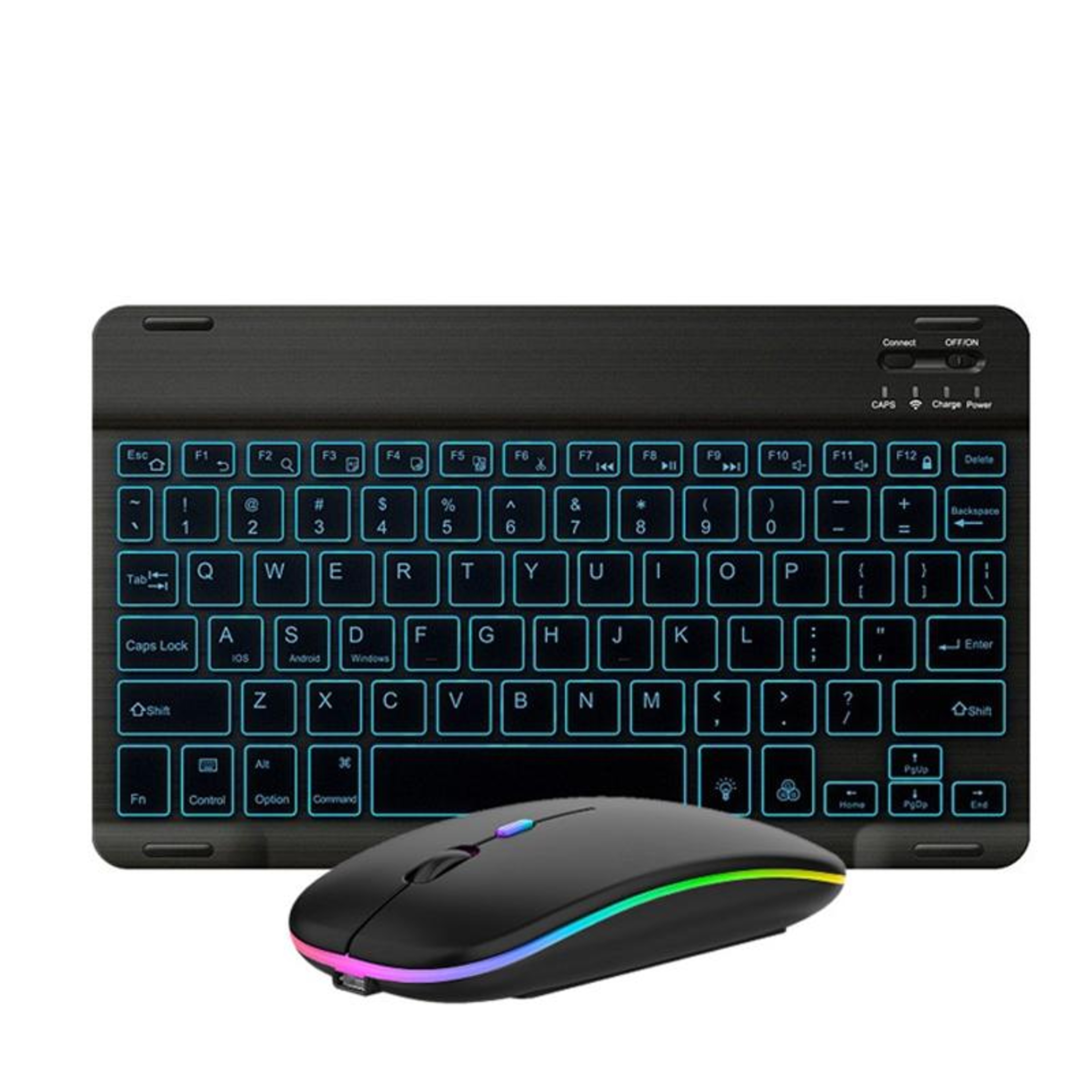 RGB Backlit Bluetooth Keyboard and Mouse Set Portable Wireless Keyboard for Tablet and Phone – view 8