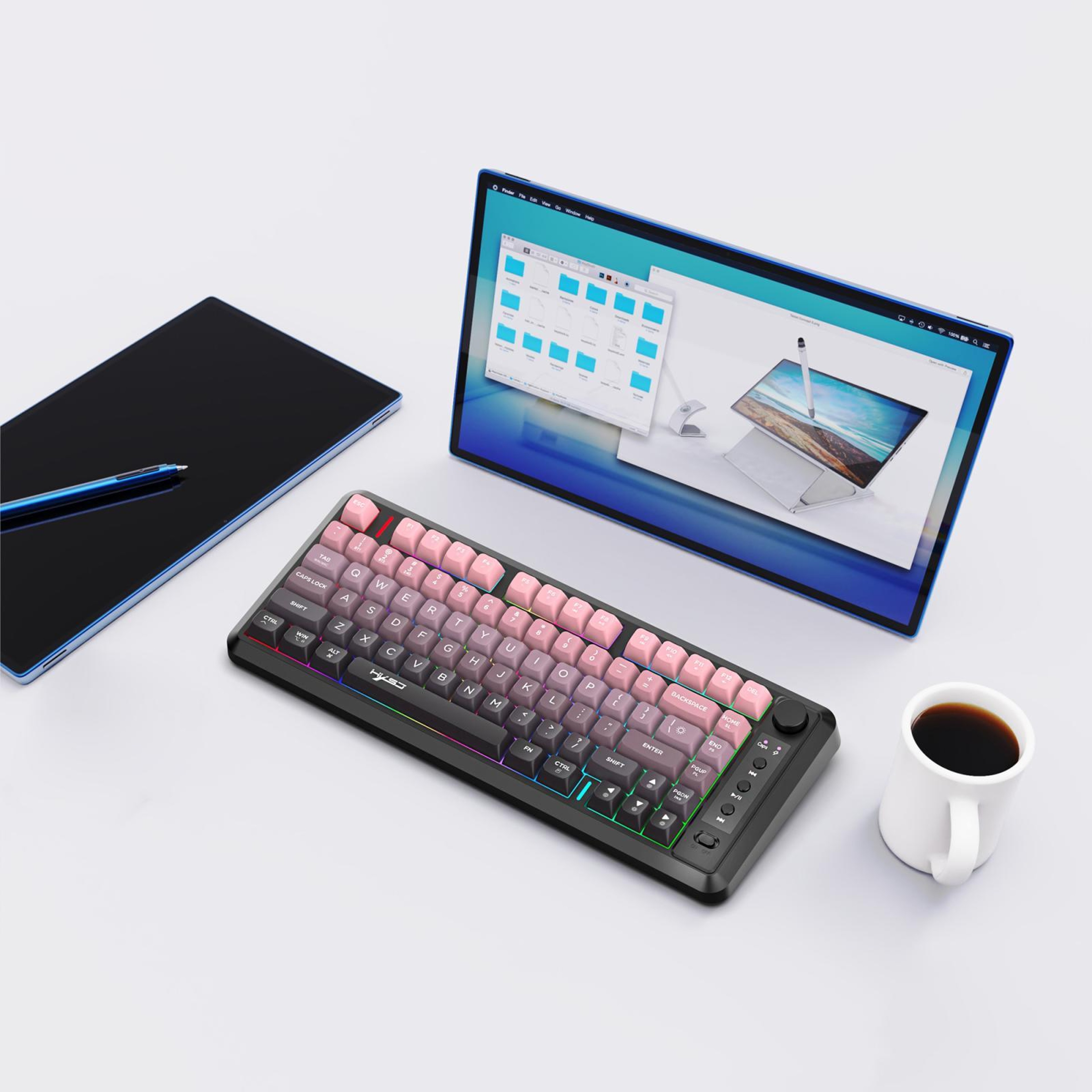 HXSJ L400 Tri Mode Wireless Keyboard with RGB Backlit 81 Keys for PC Laptop Tablet – view 13