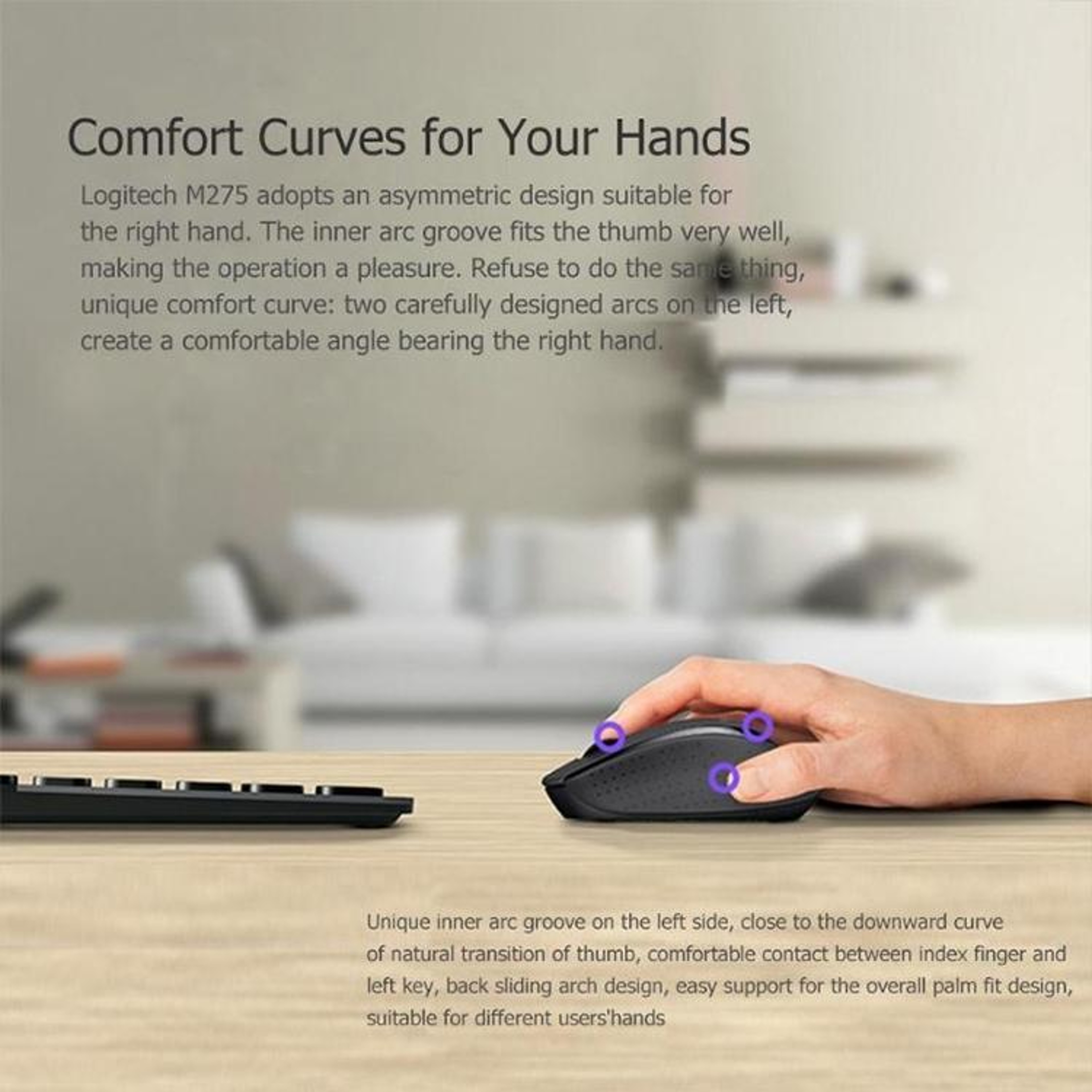 Logitech M280 Wireless Mouse Ergonomic 2.4GHz Optical Mouse with 18 Month Battery Life – view 5