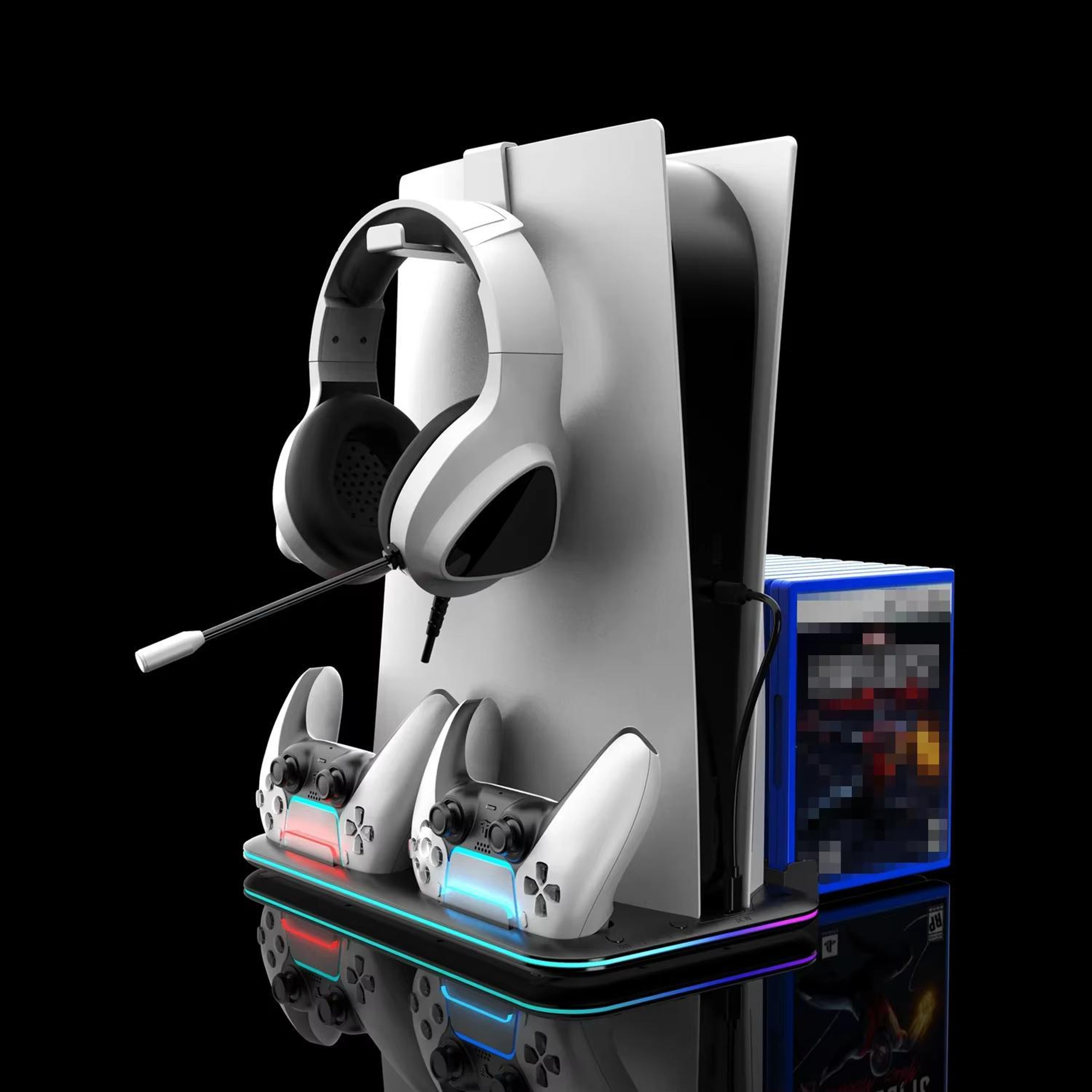 PS5 Cooling Stand with Dual Controller Charging Station and Game Storage for PS5 Slim Pro – view 4