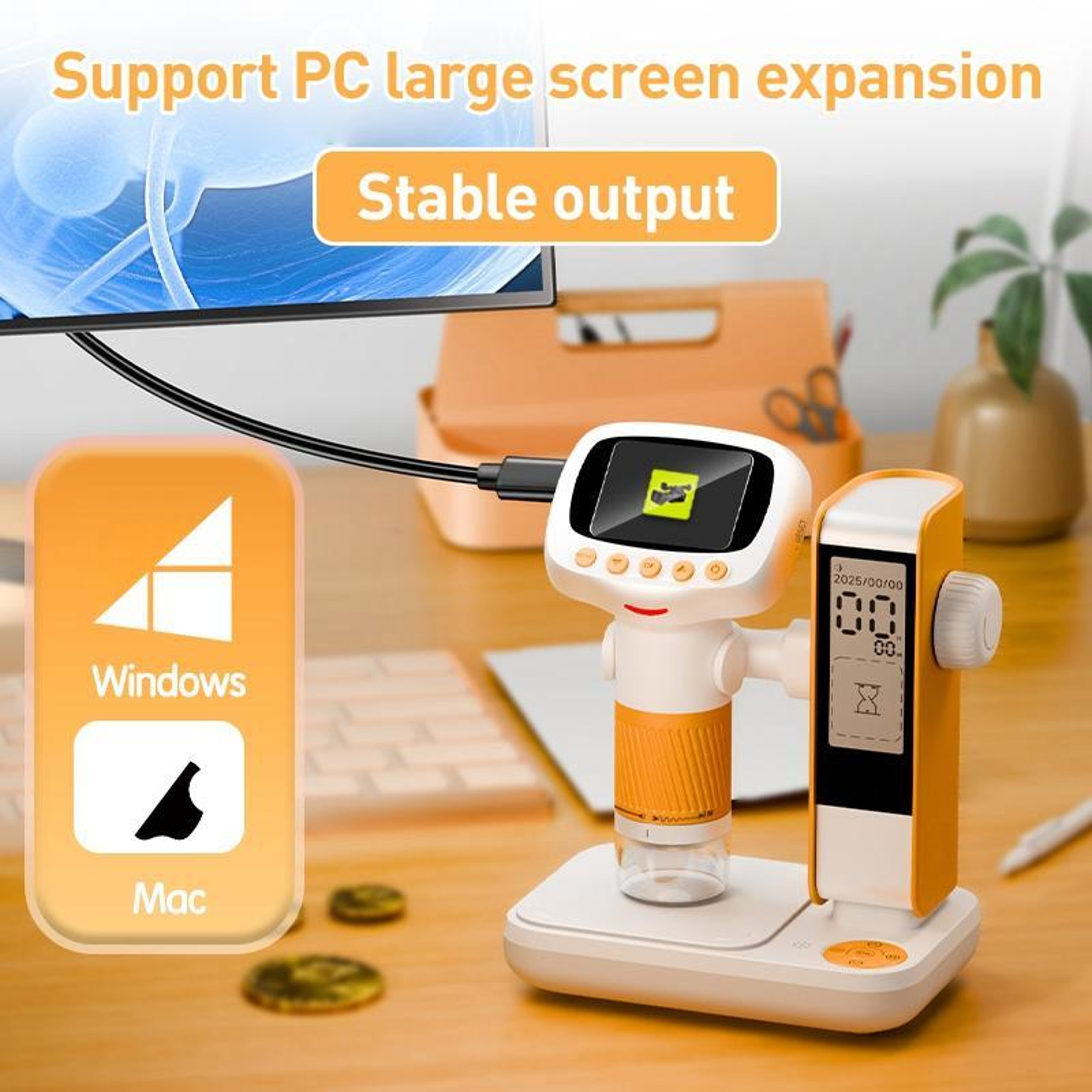 CM5 HD Digital Microscope with 2 Inch IPS Screen USB Portable Electronic Microscope – view 8