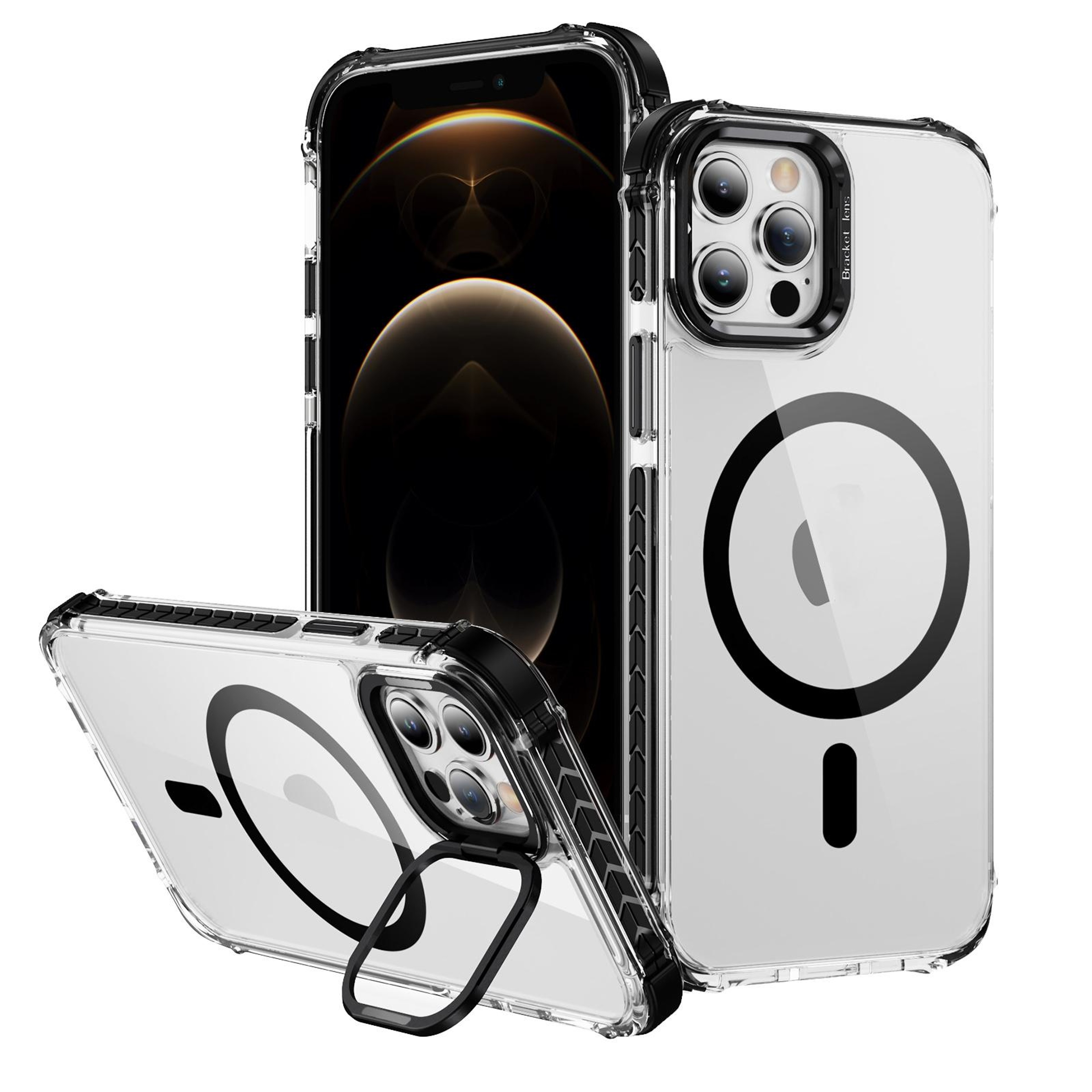 MagSafe IPhone Case Clear Rainbow Protective Cover With Camera Guard 0