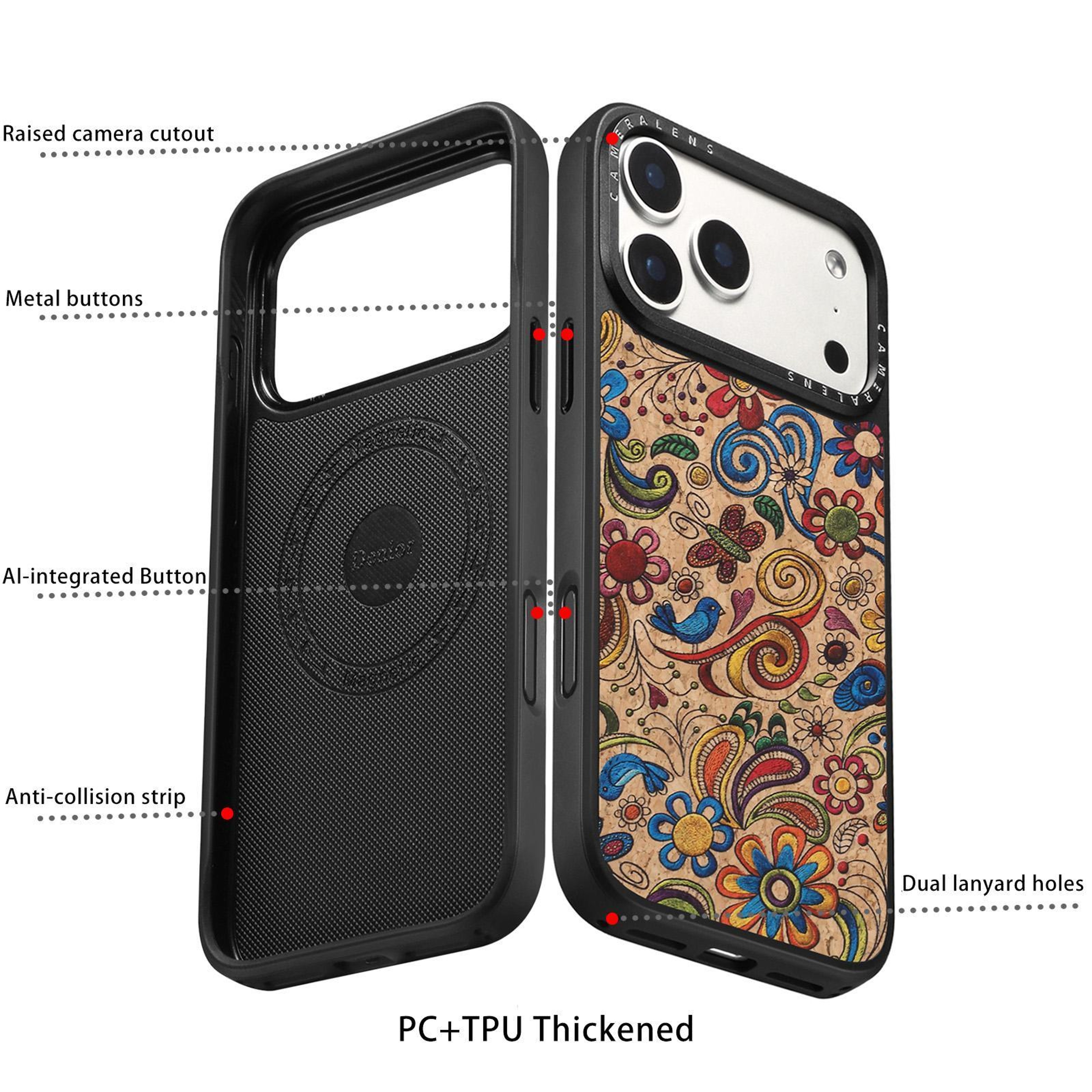 Denior Ethnic Embroidered IPhone 17 Pro Max Case With Magnetic Wireless Charging Protection 8