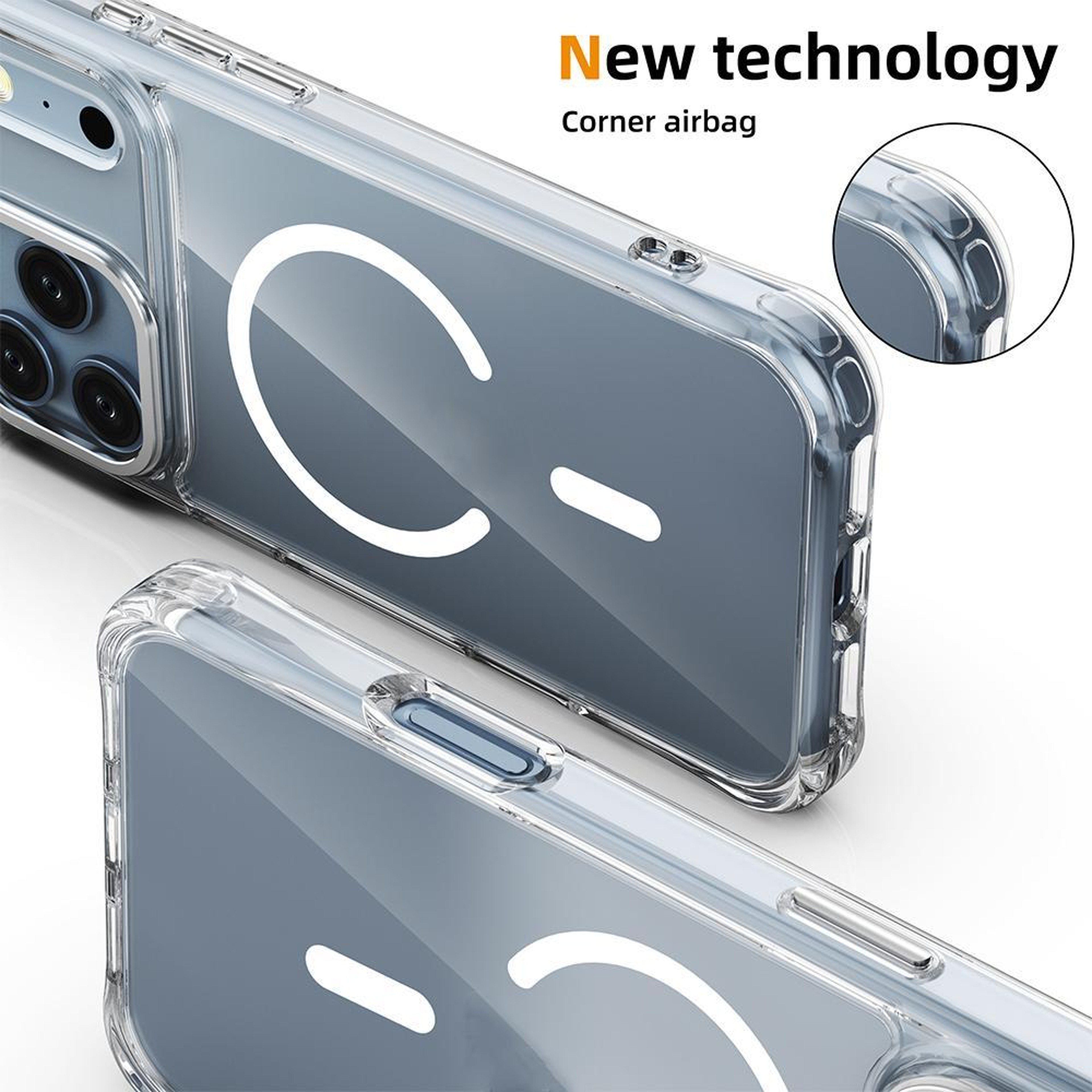Magnetic IPhone 17 Pro  Pro Max Case Shockproof TPU PC Hybrid Protective Cover 5