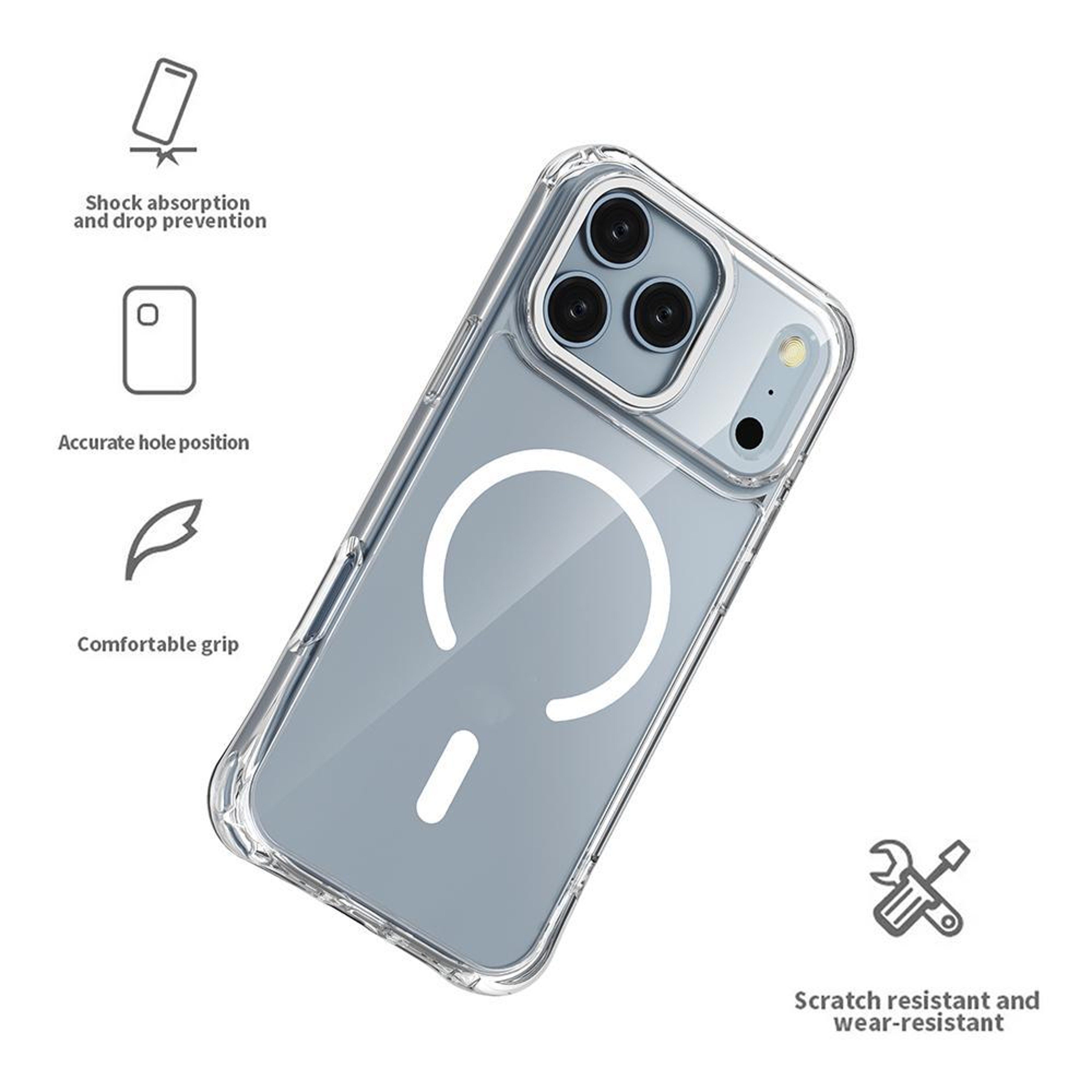 Magnetic IPhone 17 Pro  Pro Max Case Shockproof TPU PC Hybrid Protective Cover 6