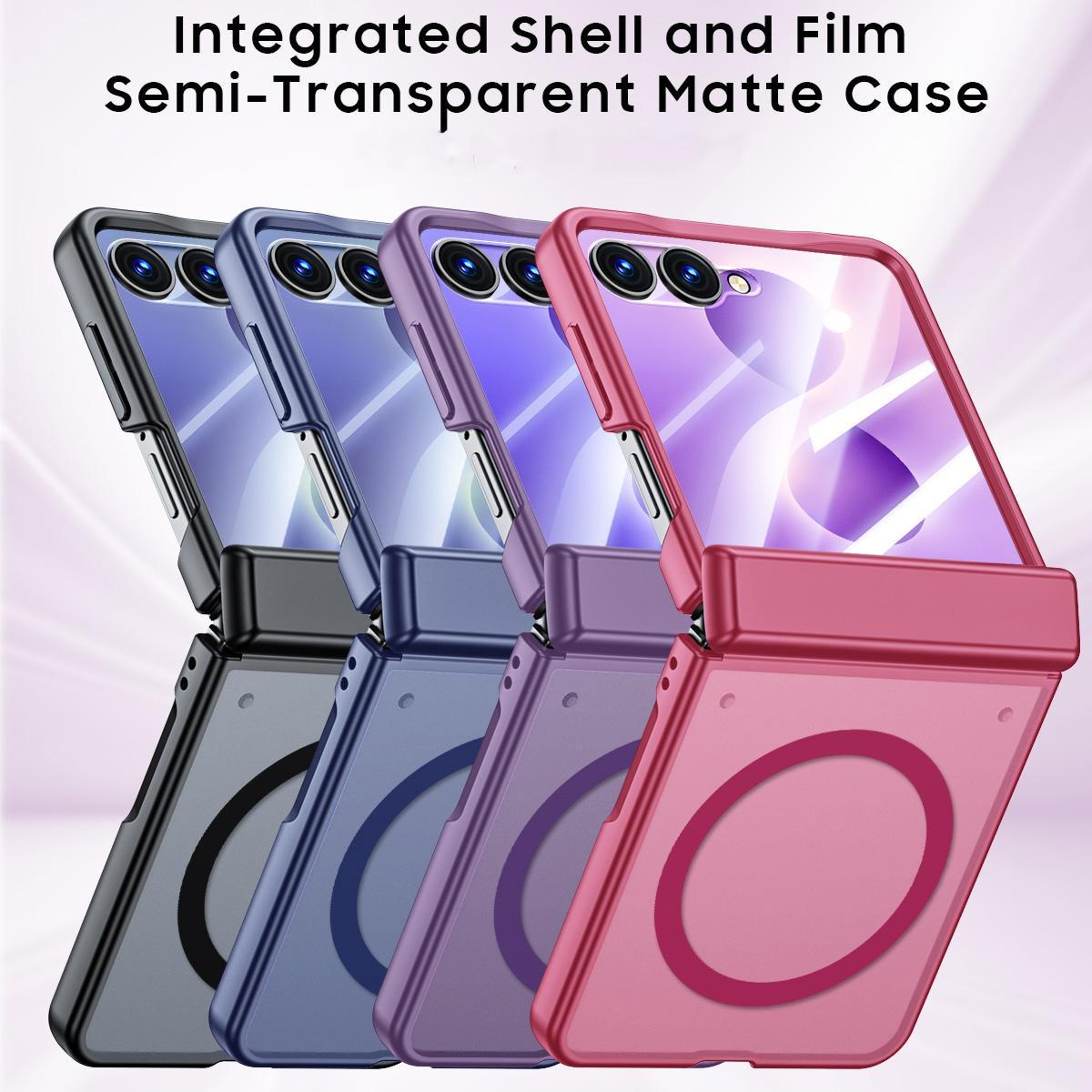 Galaxy Z Flip8 5G Magnetic Phone Case with Translucent Frosted Finish Shockproof Protection – view 4