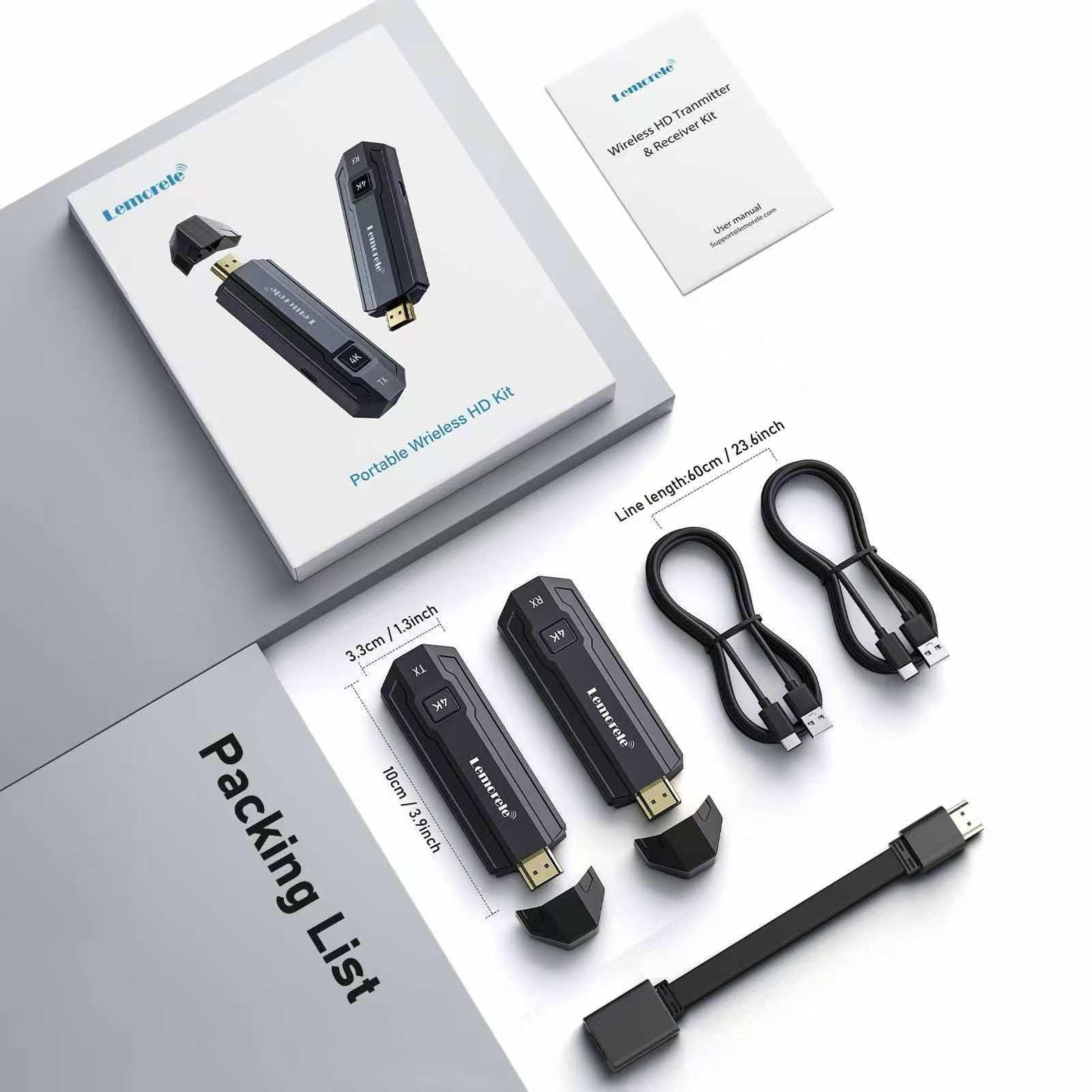 Lemorele P50 Wireless HDMI Transmitter 4K Presentation Adapter with 1 Receiver and 8 Transmitters – view 6