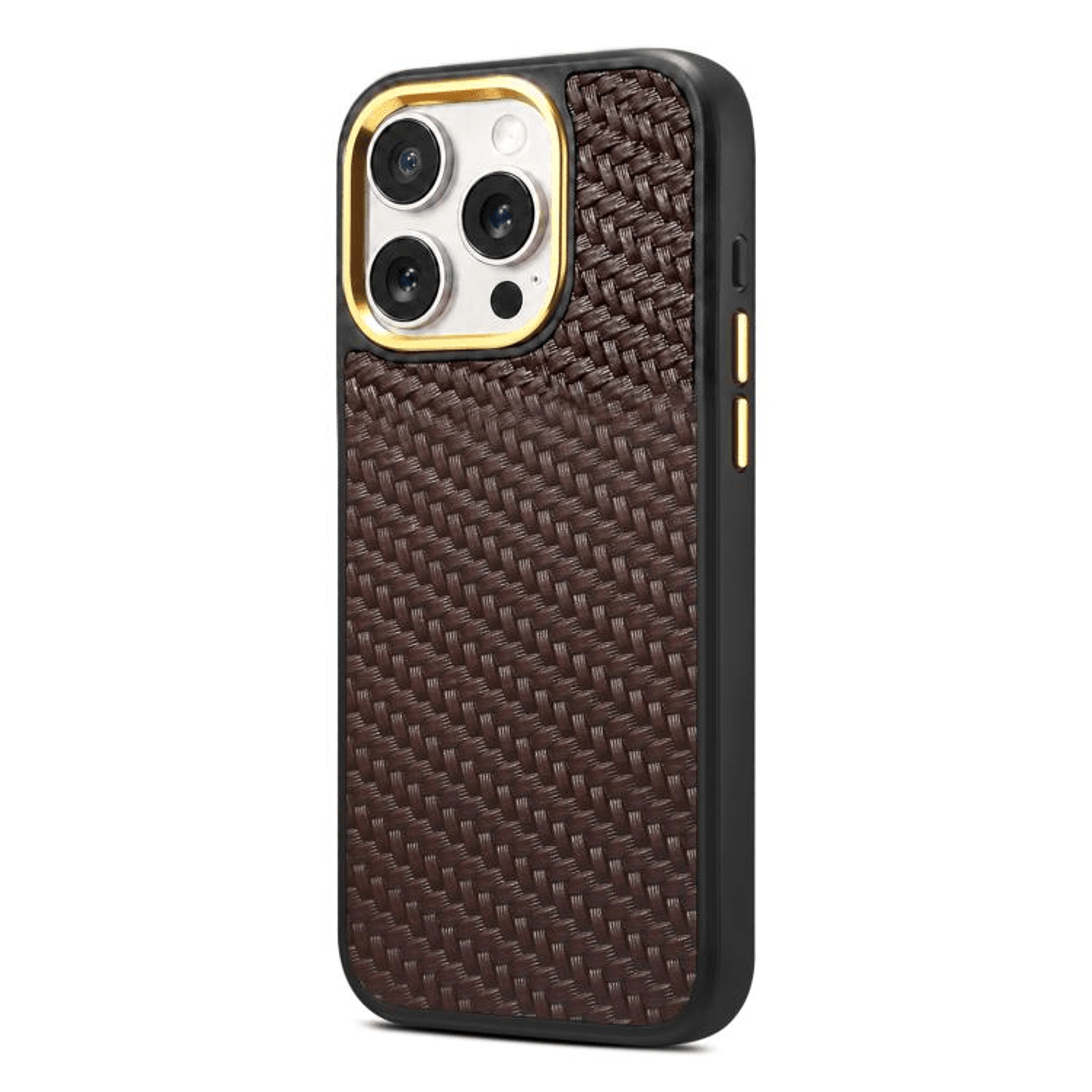 Denior Leather Woven Twill IPhone 16 Pro  Pro Max Case MagSafe Compatible Shockproof Cover 10