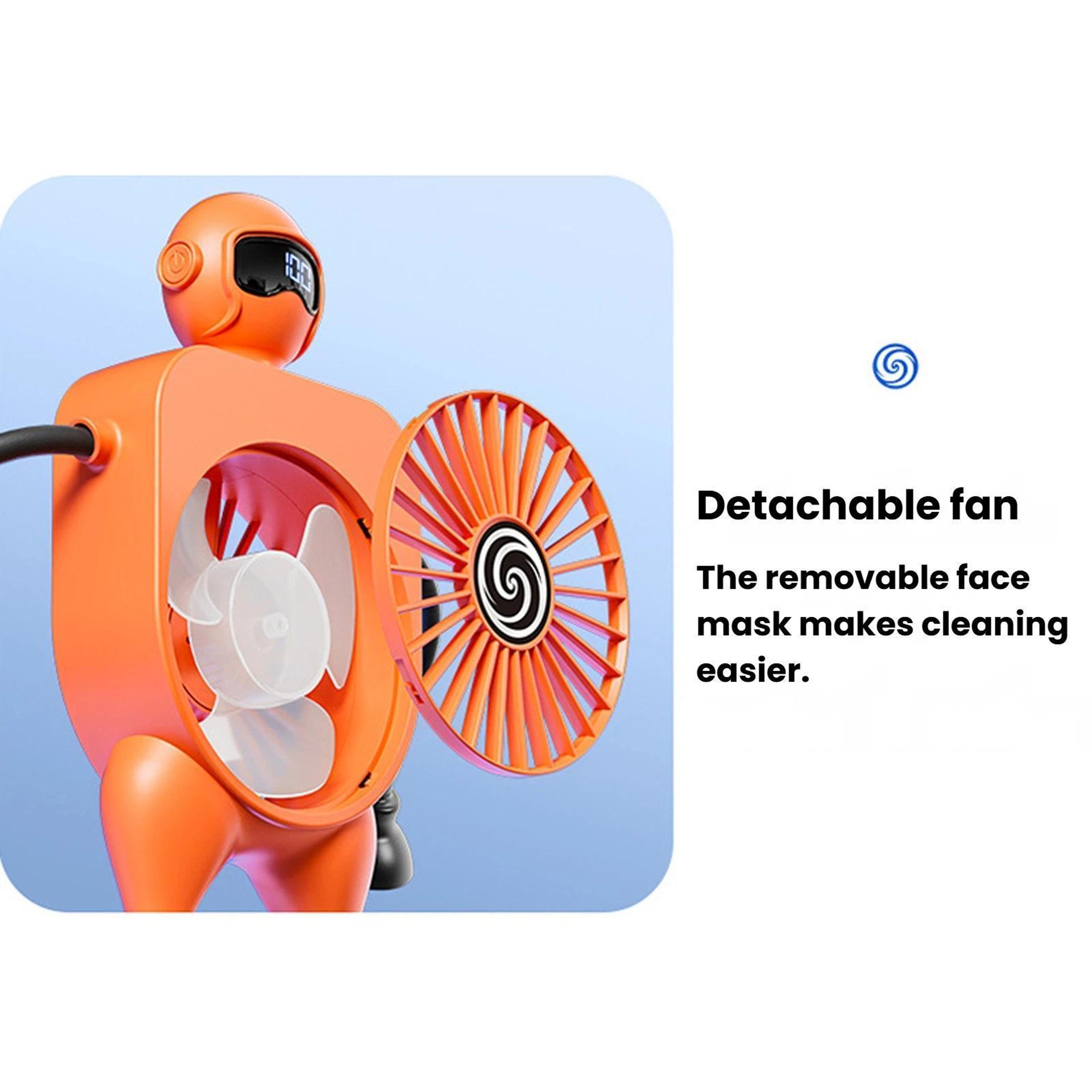 F17 Smart Digital Display Desktop Fan with Suction Cup & 100-Speed Portable Cooling Fan – view 6