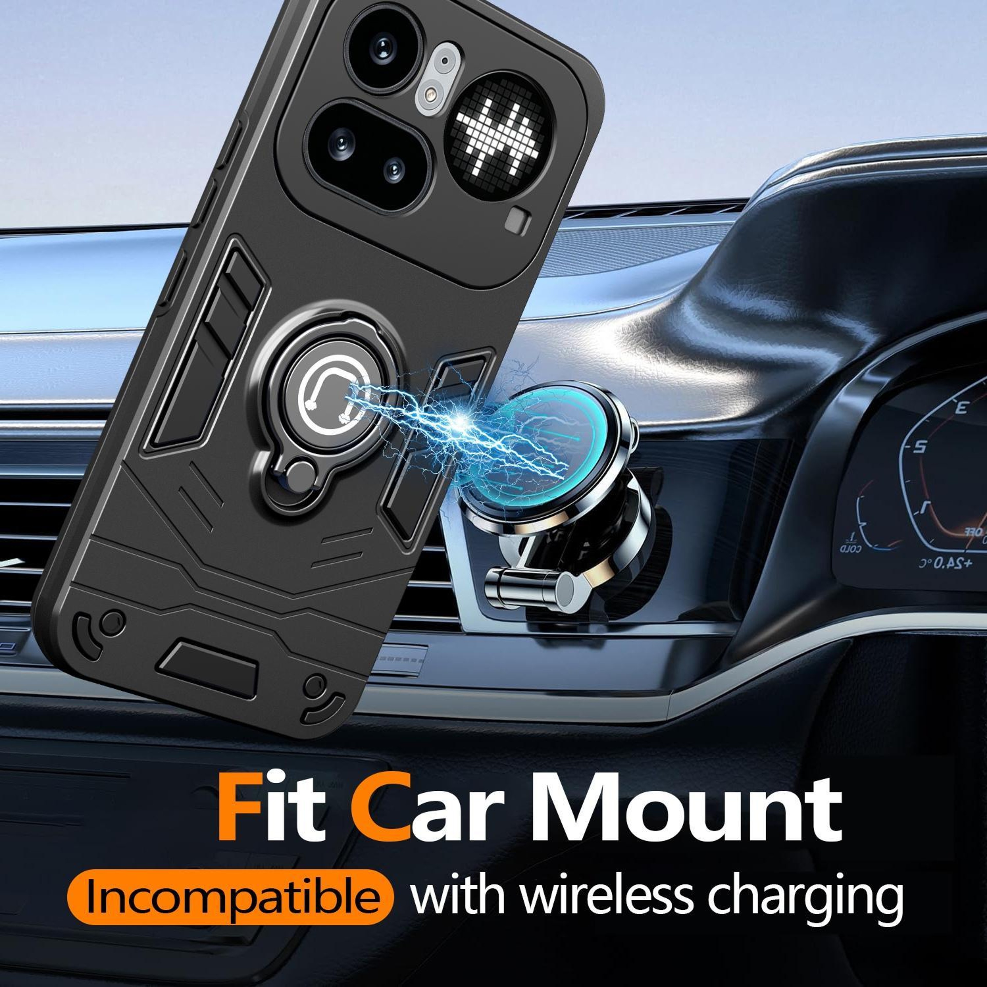 Nothing Phone 4a Pro Case with Ring Holder Shockproof TPU PC Protective Cover – view 7