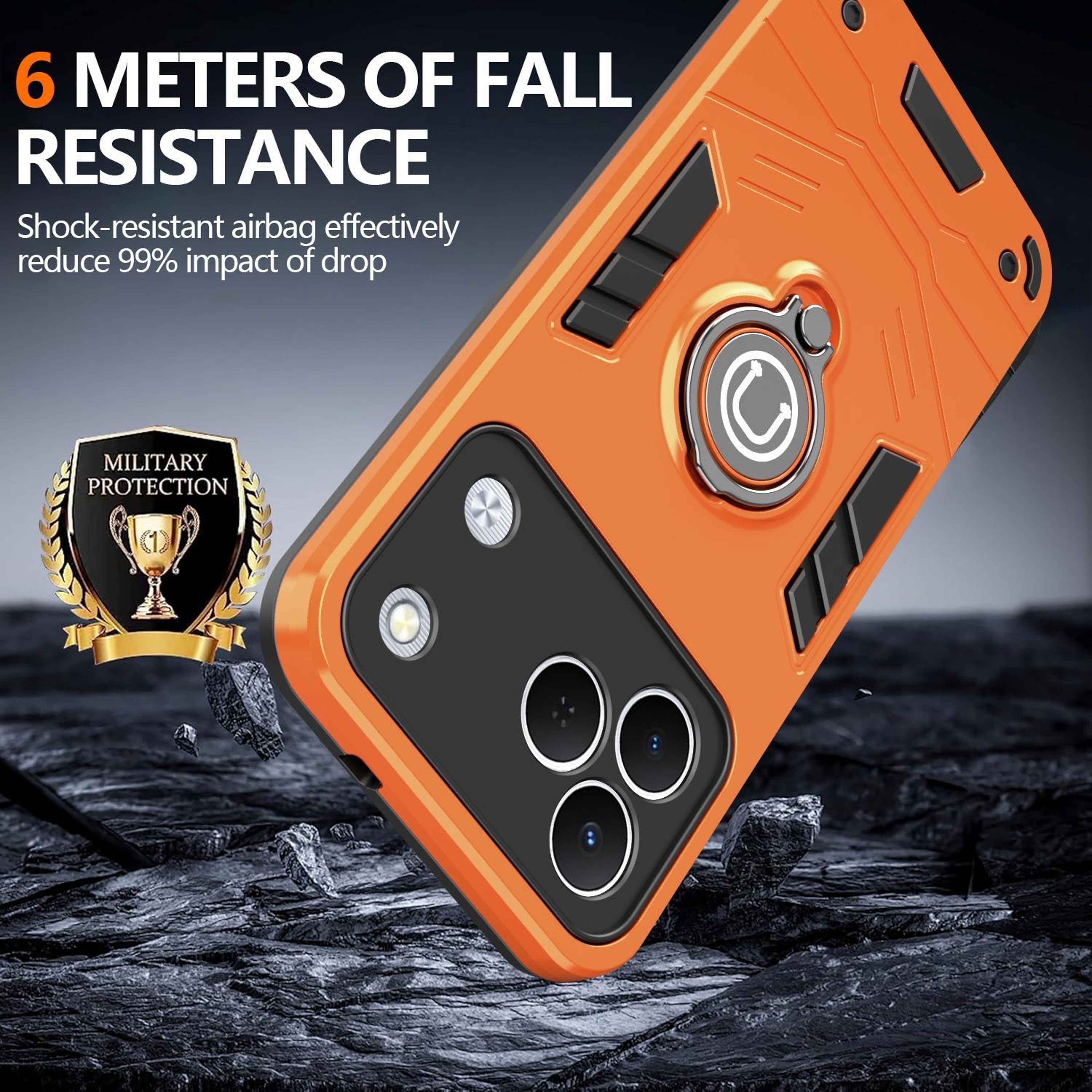 Tecno Spark 50 4G Ring Holder Phone Case Shockproof Protective Cover – view 3