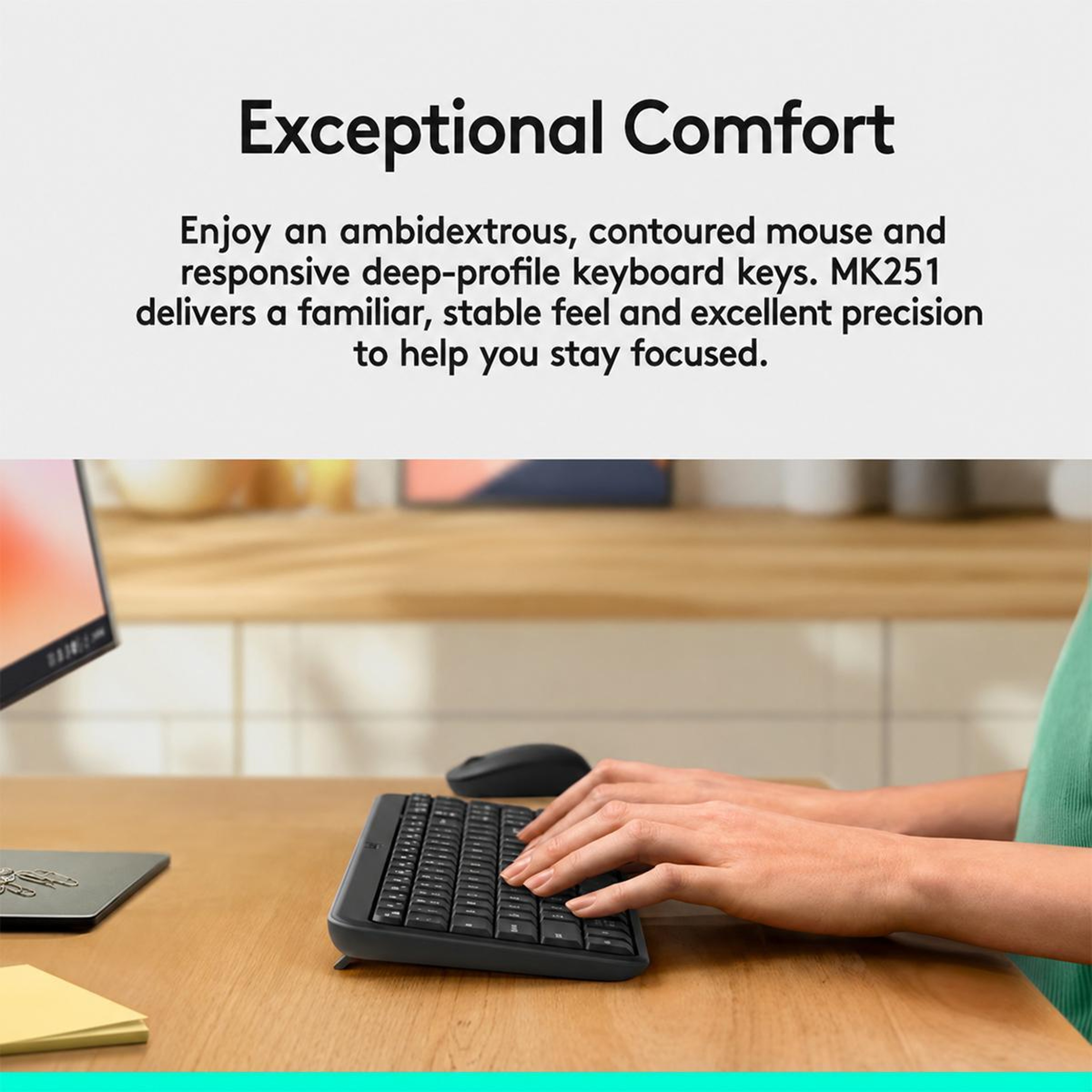 Logitech MK251 Wireless Keyboard and Mouse Combo with Bluetooth Full Size Keyboard – view 6