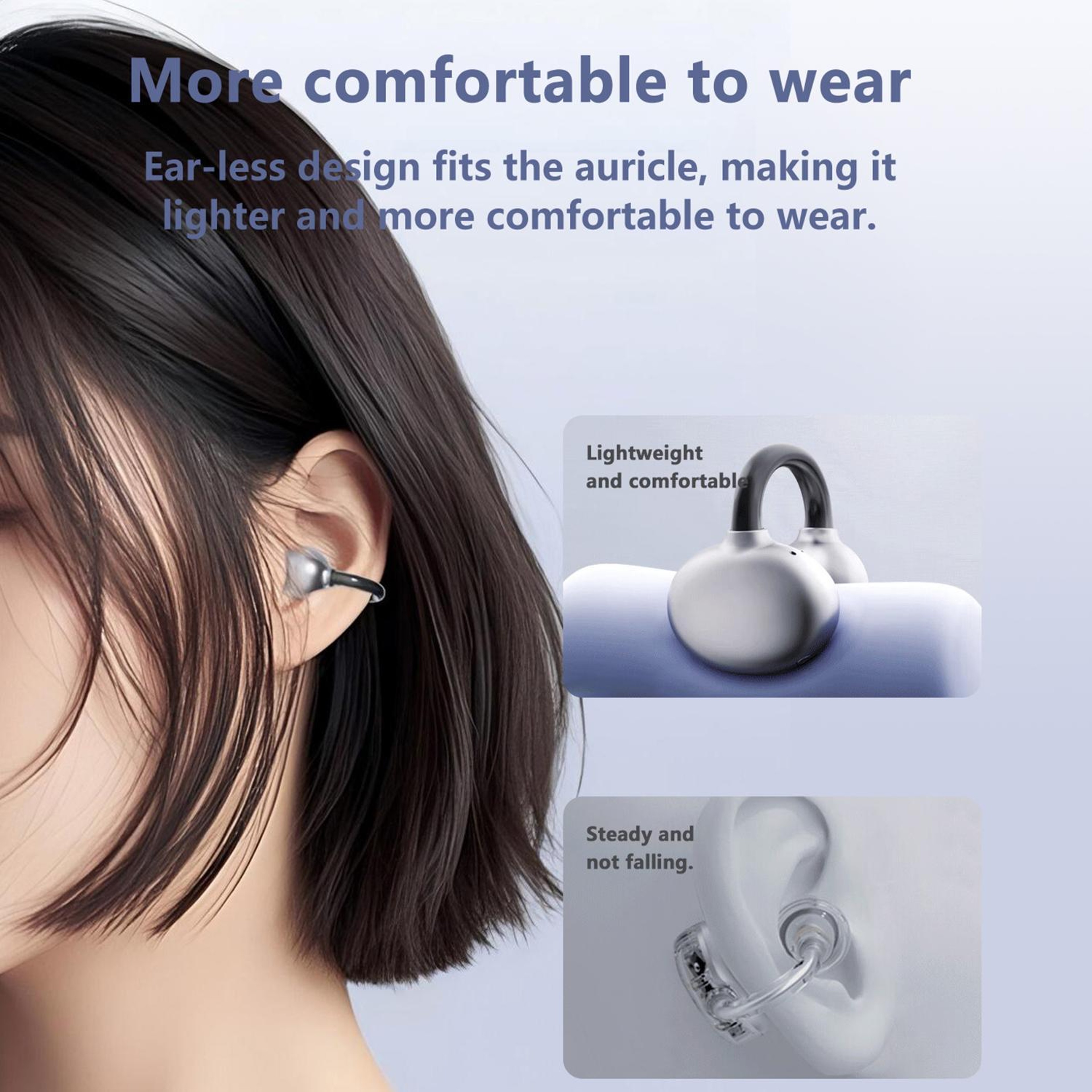 Lenovo EA419 Open Ear Wireless Earbuds Bluetooth 5.3 Clip On Headphones with ENC Noise Reduction – view 4