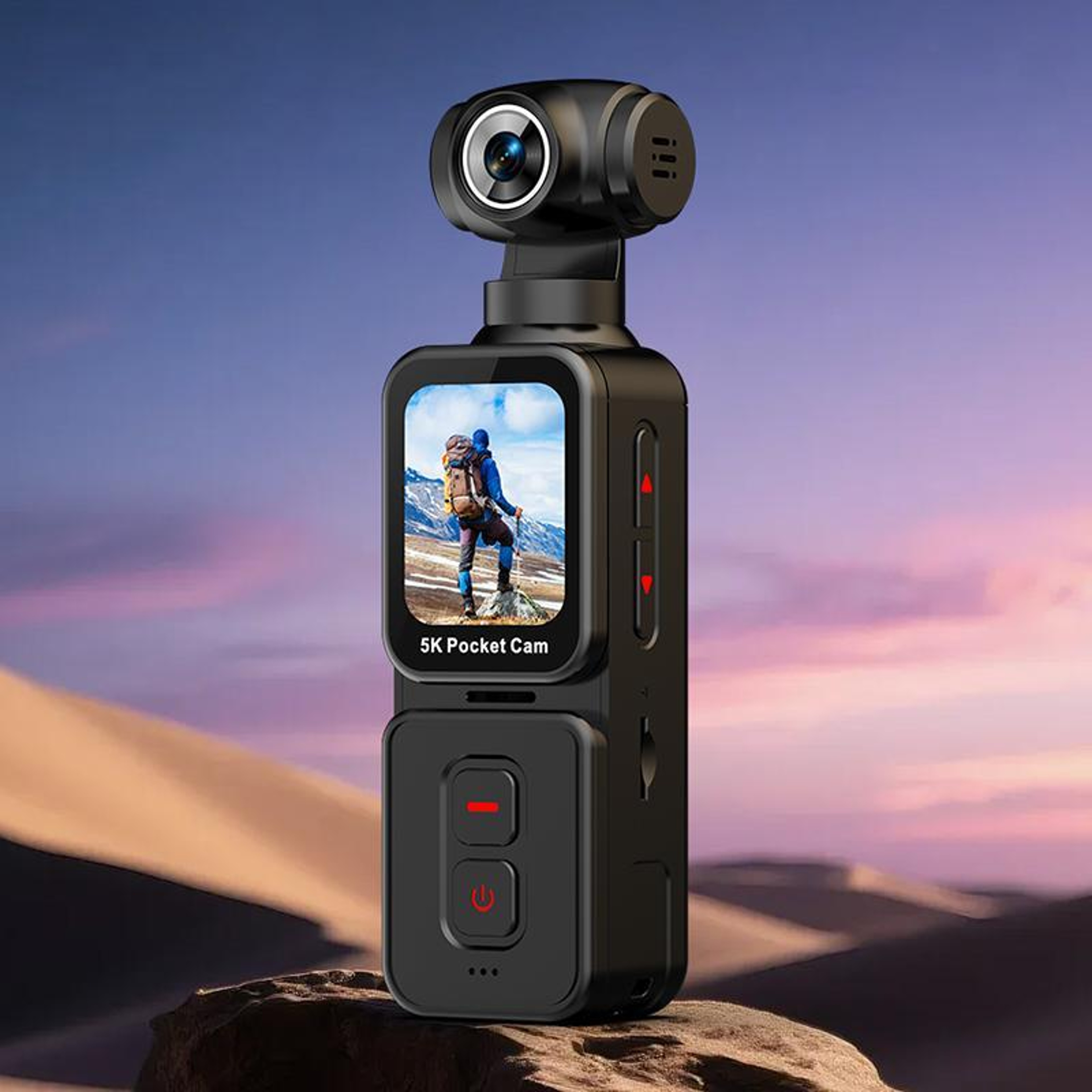 K28 5K Action Camera with Gimbal Stabilization IPS Touchscreen and EIS Pocket Vlogging Camera – view 1