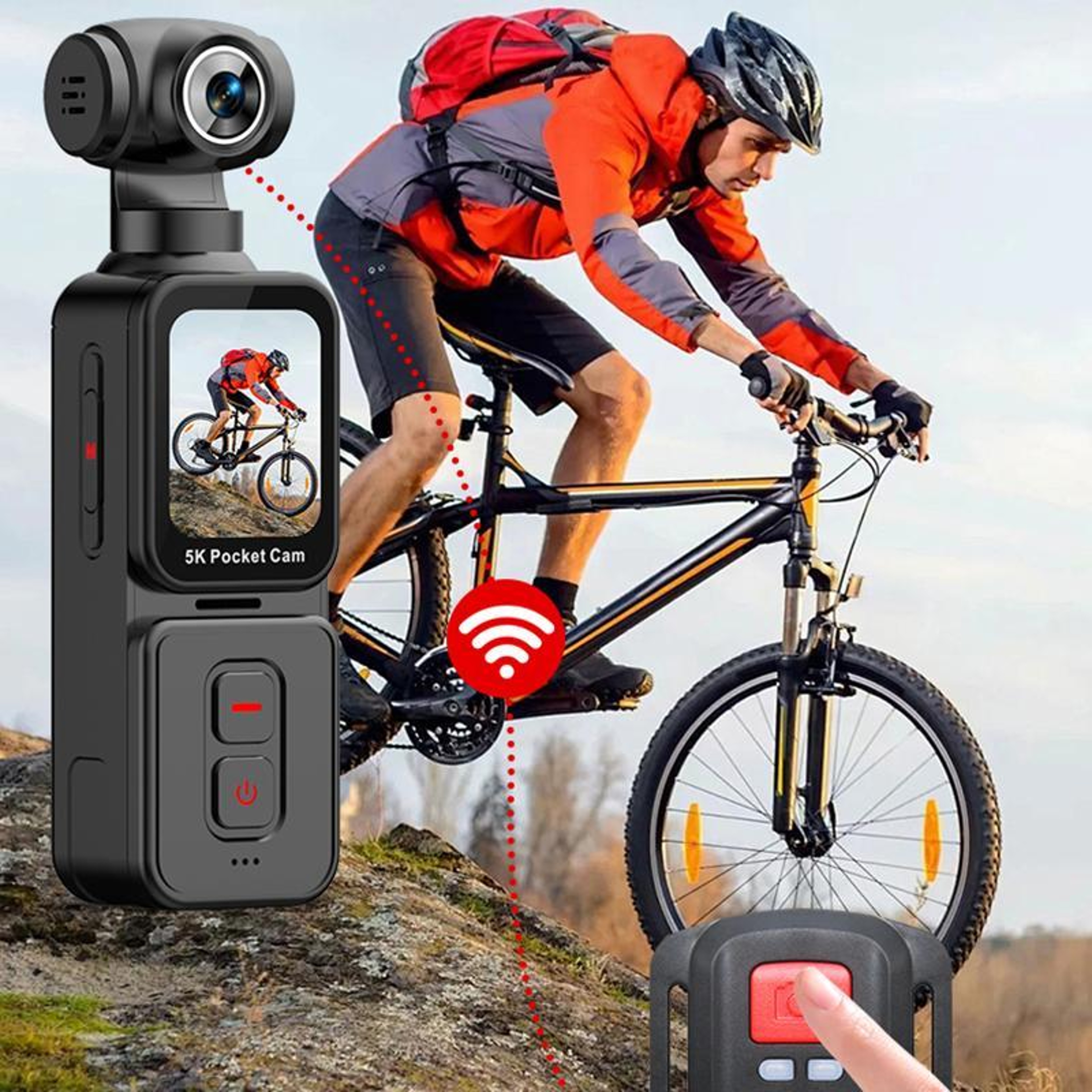 K28 5K Action Camera with Gimbal Stabilization IPS Touchscreen and EIS Pocket Vlogging Camera – view 11