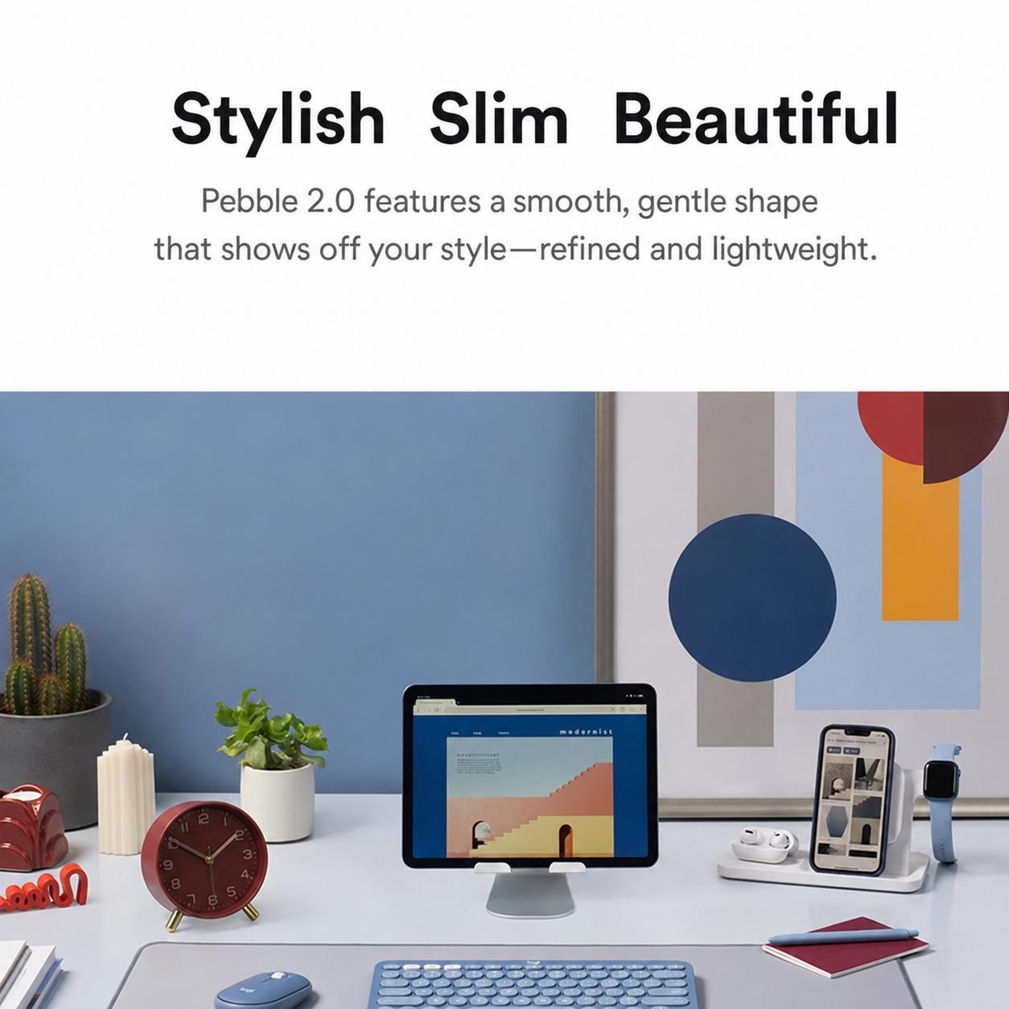 Logitech Pebble 2 M350S Wireless Bluetooth Mouse with Dual Mode 4000 DPI Multi Device Connectivity – view 2