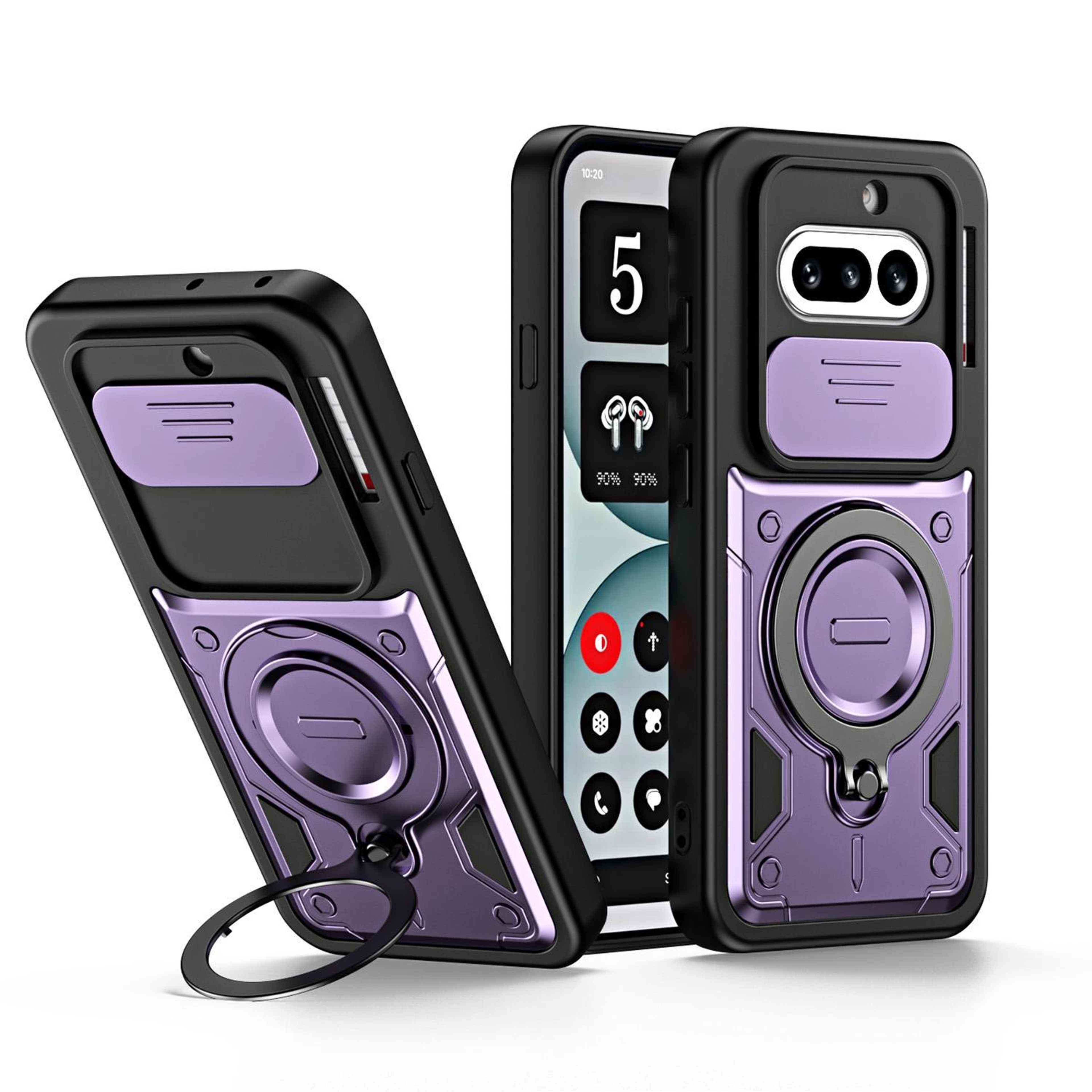Nothing Phone 4a & 4a Pro Ring Holder Phone Case with Lens Slide Camera Cover and Kickstand – view 17