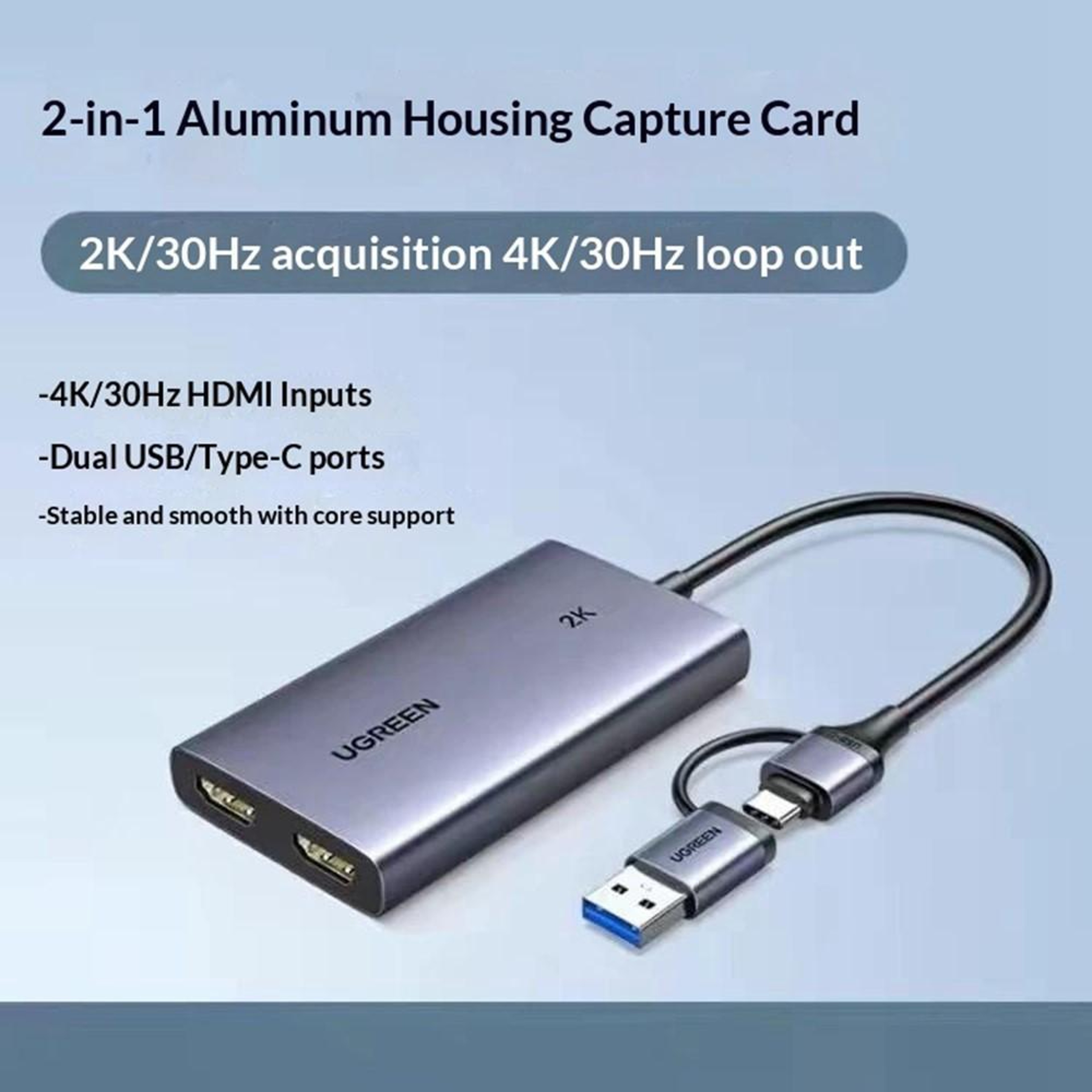 UGREEN CM726 Video Capture Card 4K Loop Out USB C USB A HDMI Capture Card for Streaming and Recording – view 6