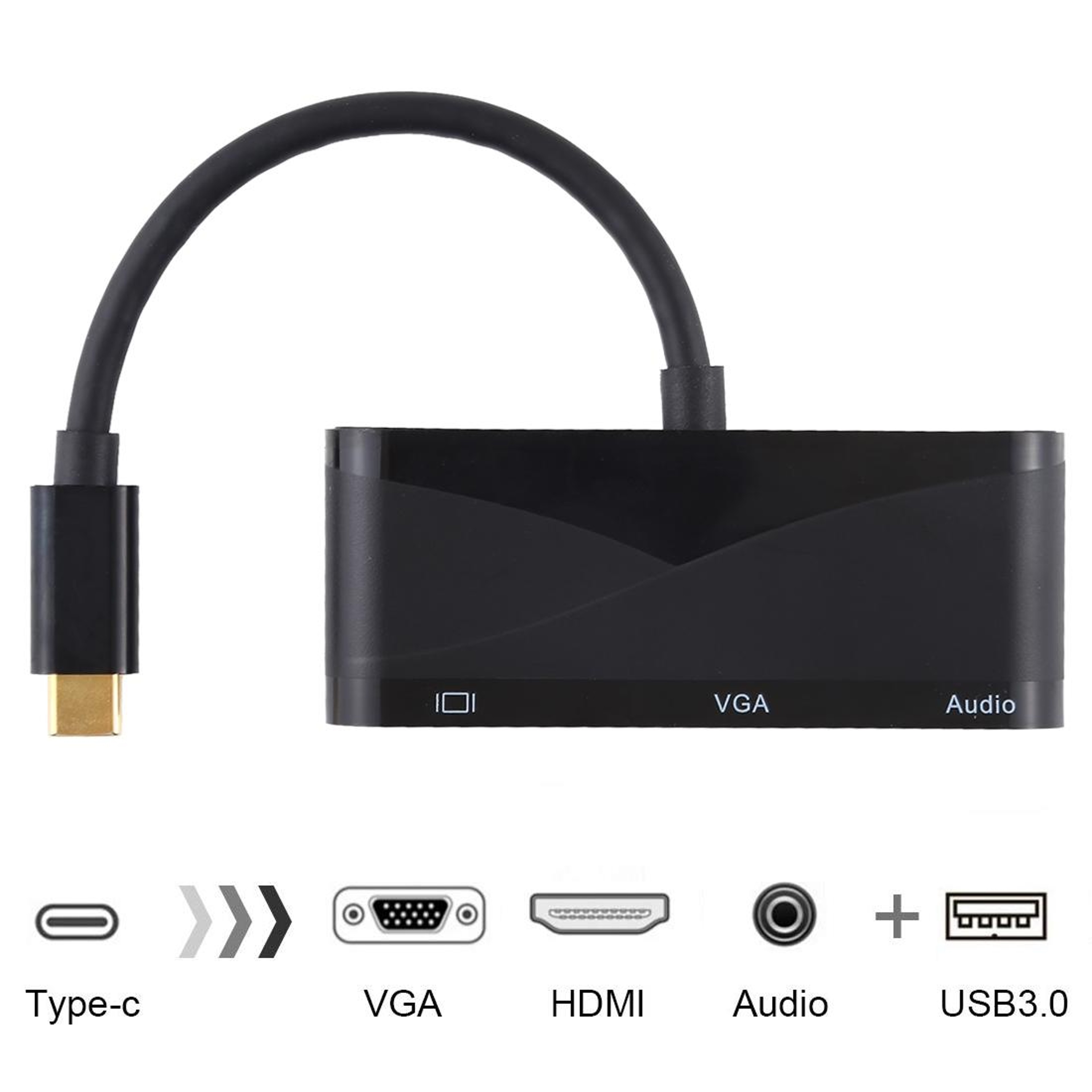 5in1 USBC Hub With HDMI VGA USB 20 Audio And TypeC PD Charging Adapter 3